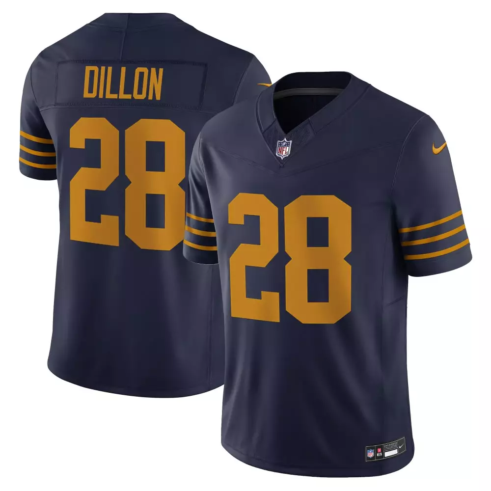 Dillon 28 Green Bay Packers Black Vapor Jersey | 1919 Grit Frozen Steel Edition 2023 | For Men, Women & Youth