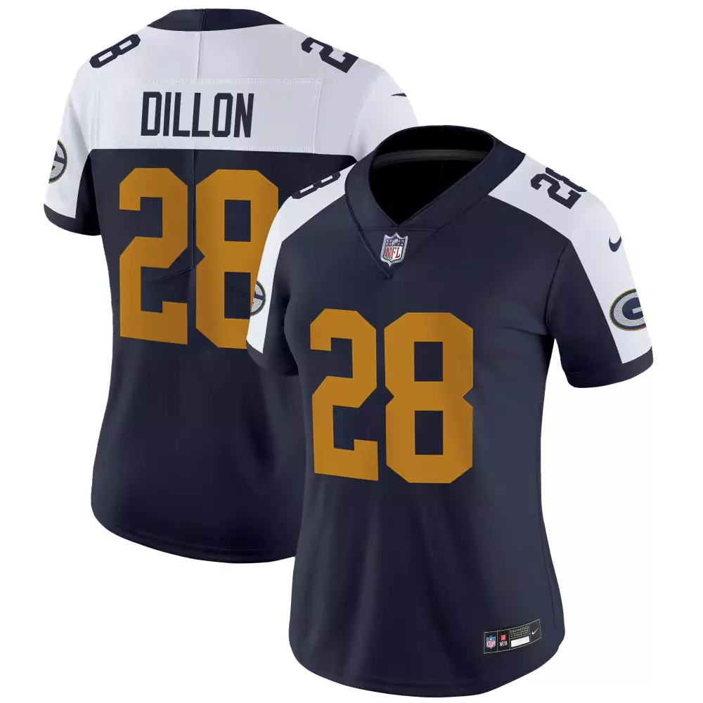 Dillon 28 Green Bay Packers Women’s Vapor Jersey | Black 1919 Grit Frozen Steel Edition | For Wom
