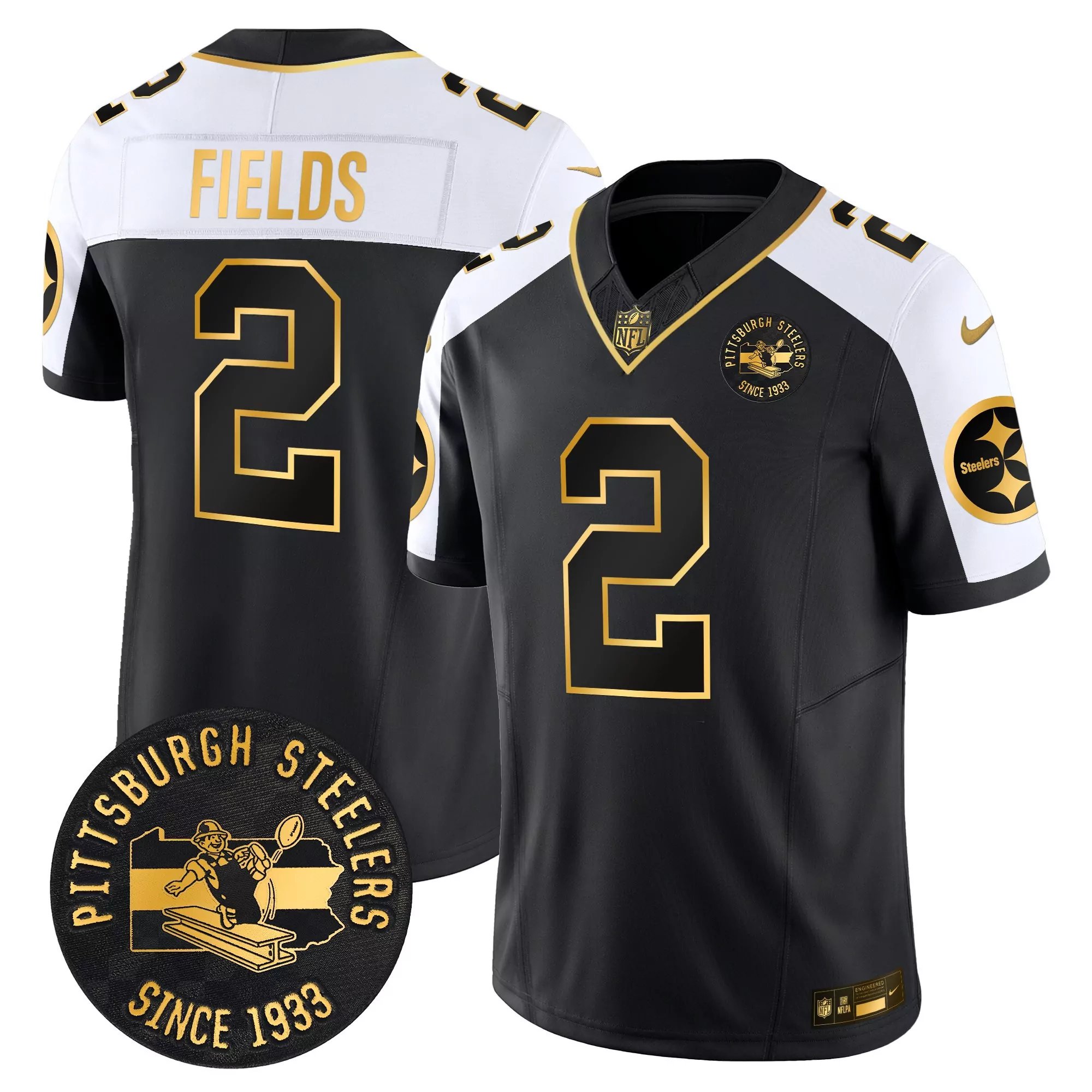 dk metcalf pittsburgh steelers nike women s team game jersey black