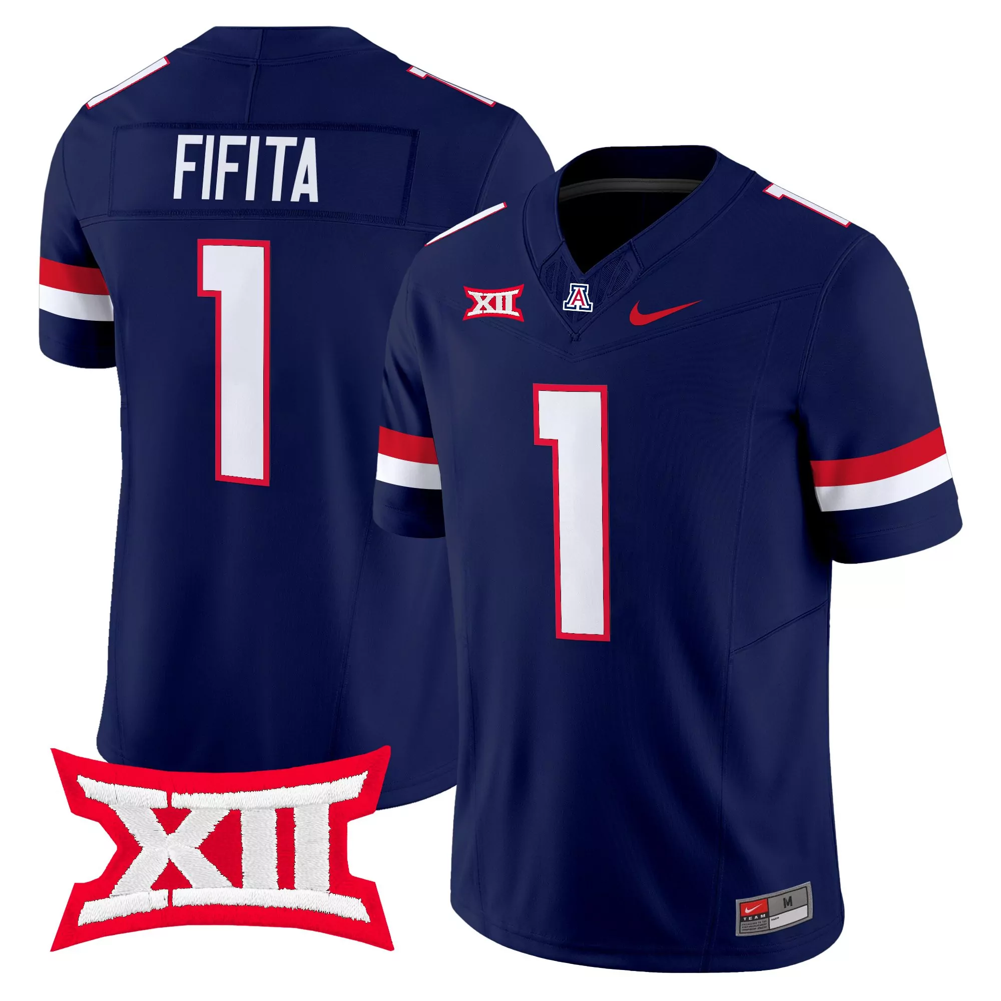 fifita 1 men s vapor jersey all stitched arizona wildcats navy 2025 big 12 patch
