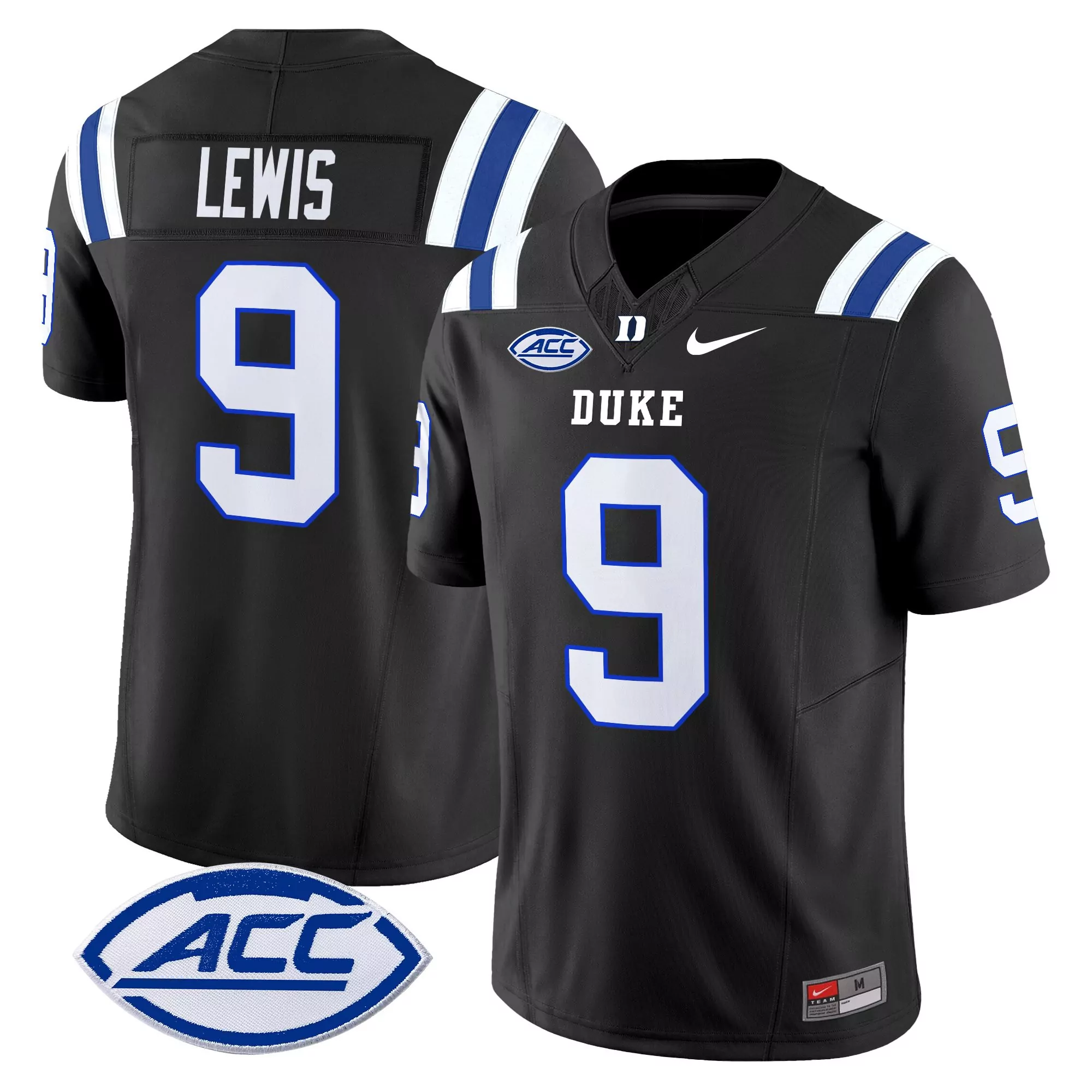 lewis 9 men s duke blue devils 2025 vapor jersey all stitched acc patch royal blue