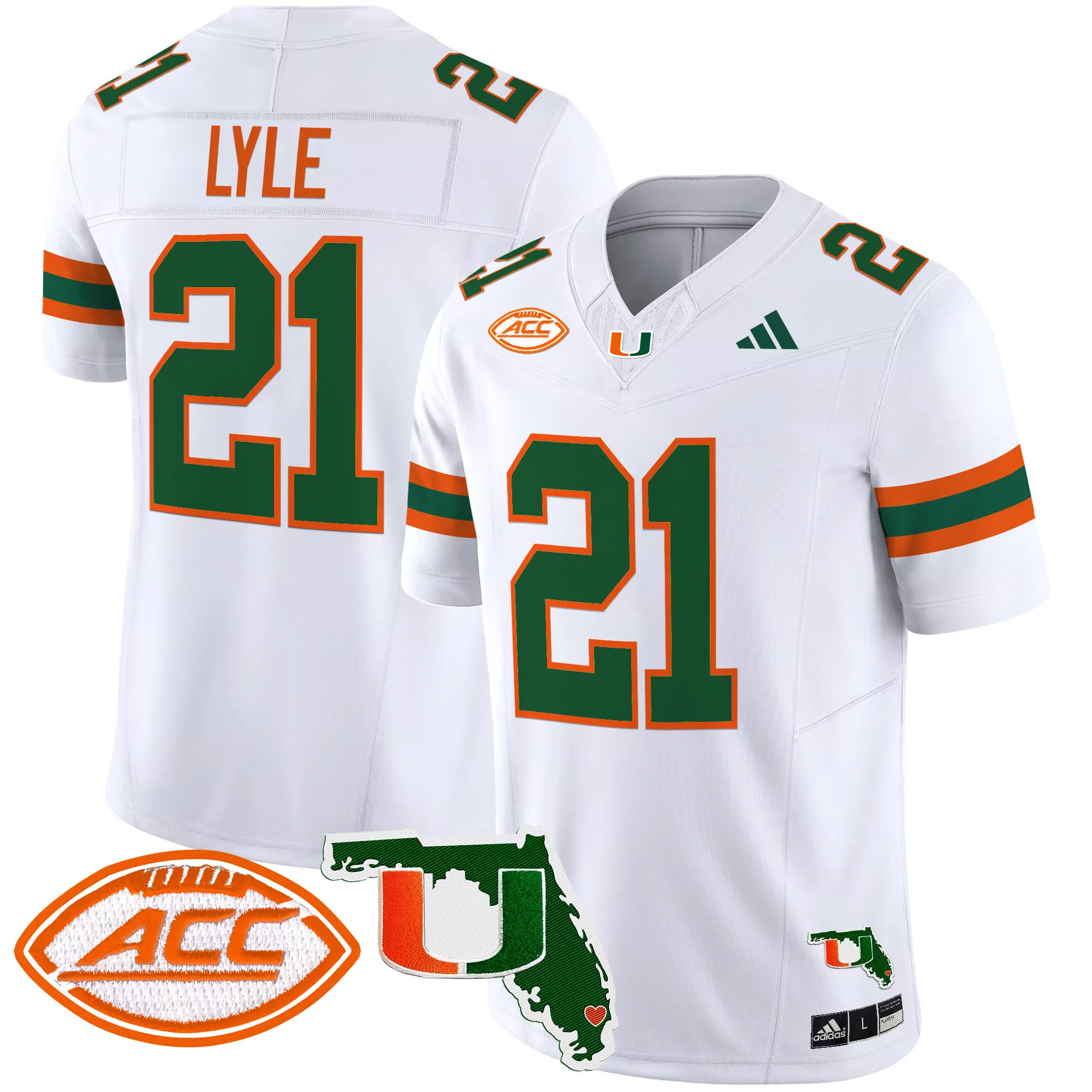 lyle 21 men s orange vapor jersey all stitched acc patch miami hurricanes 2025