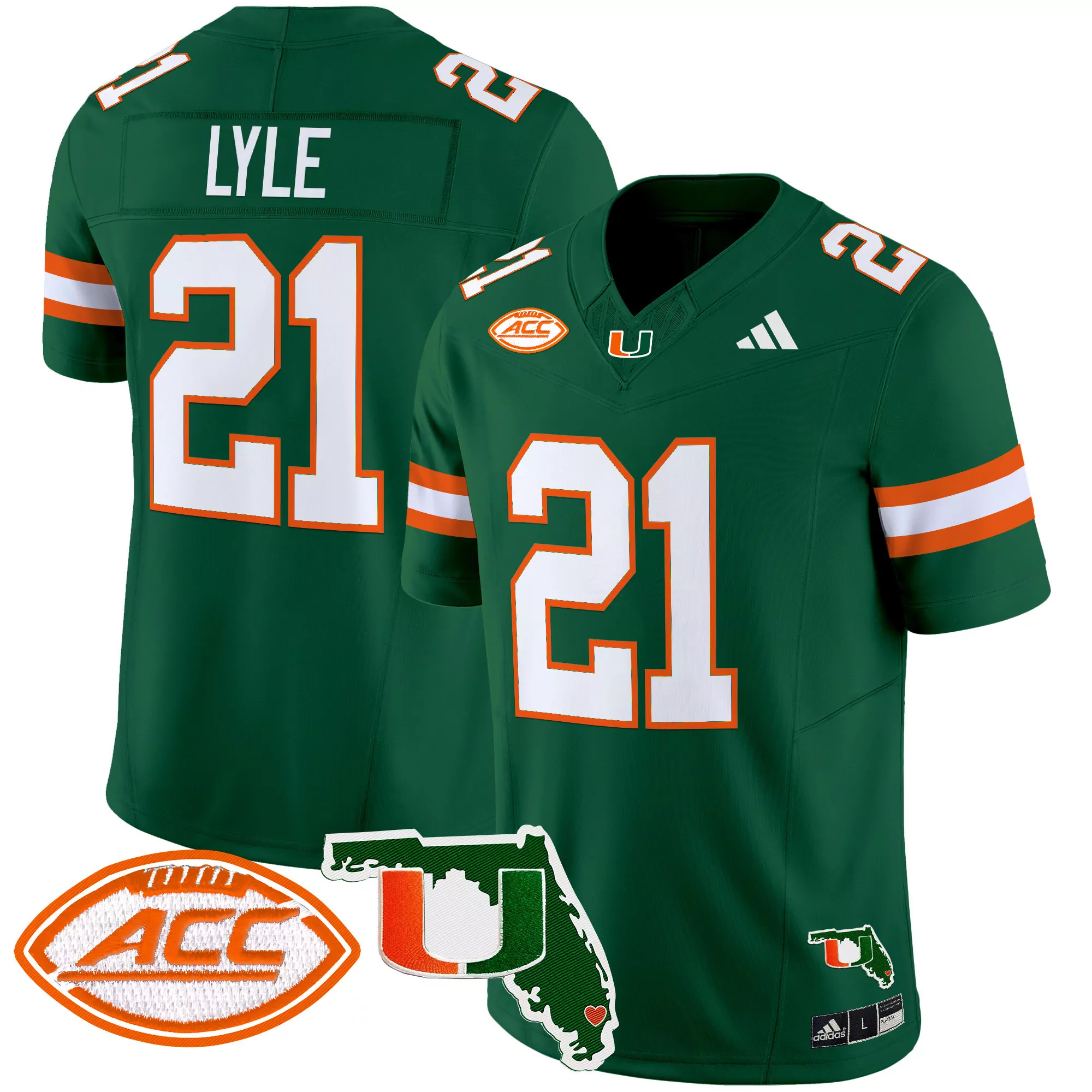 lyle 21 men s orange vapor jersey all stitched acc patch miami hurricanes 2025