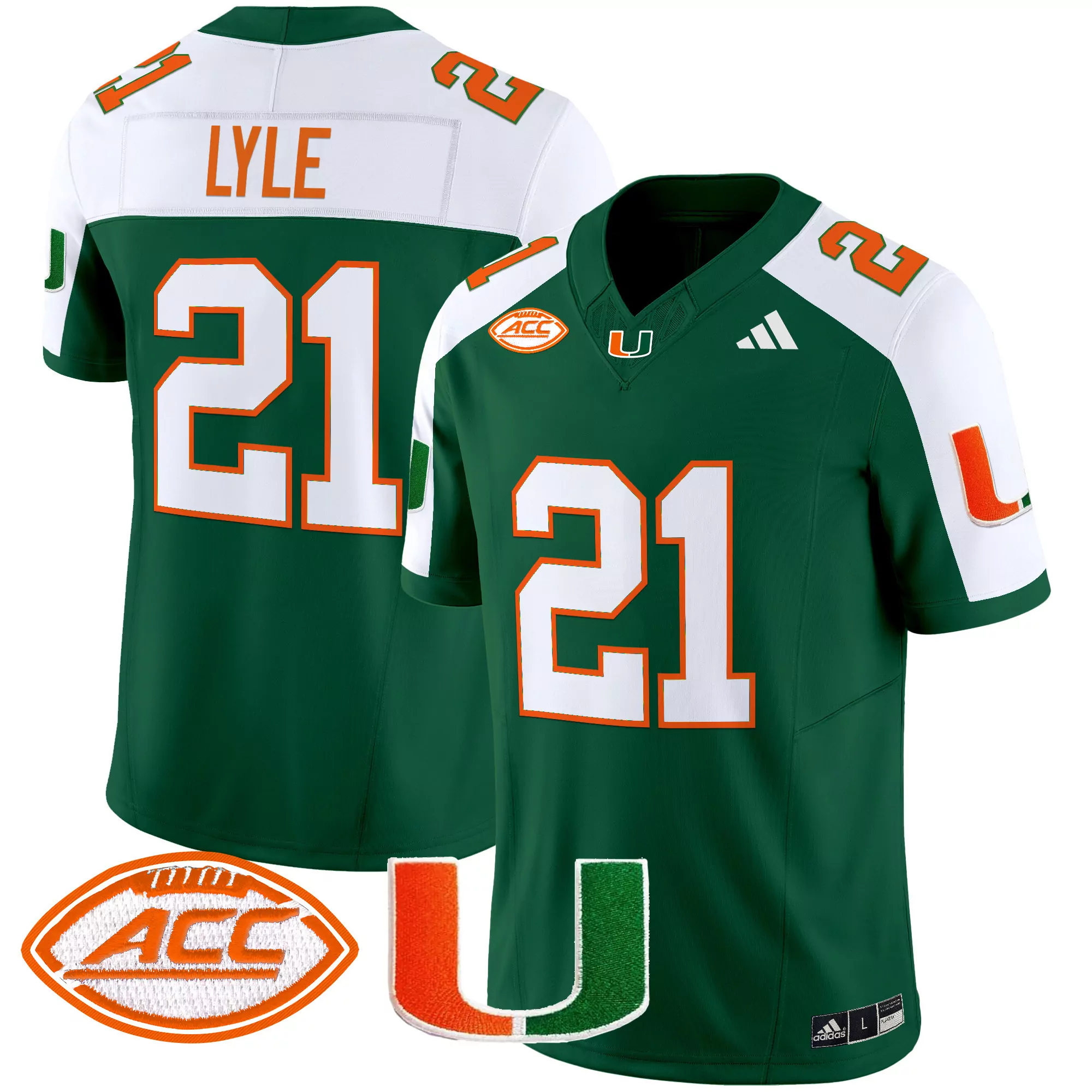 lyle 21 men s stitched vapor jersey miami hurricanes orange 2025 acc patch