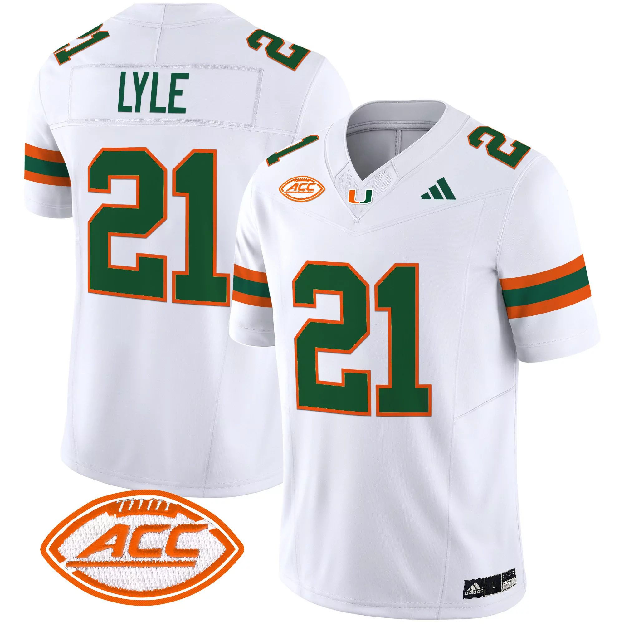 lyle 21 men s stitched vapor jersey miami hurricanes orange 2025 acc patch