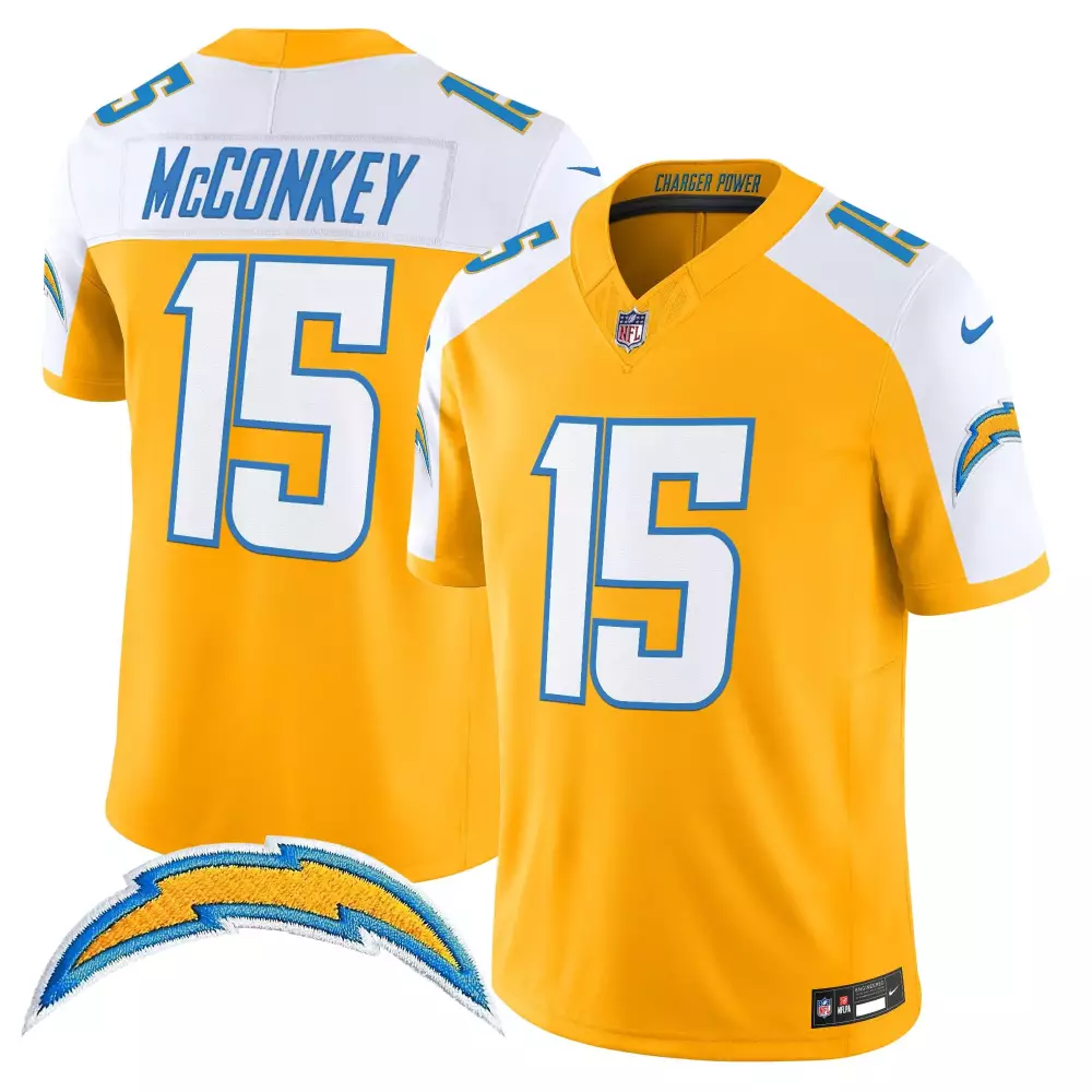 McConkey 15 Los Angeles Chargers Navy Men's Stitched Jersey 2023 | Name Patch | Replica Fan Gear | For Men, Women & Youth