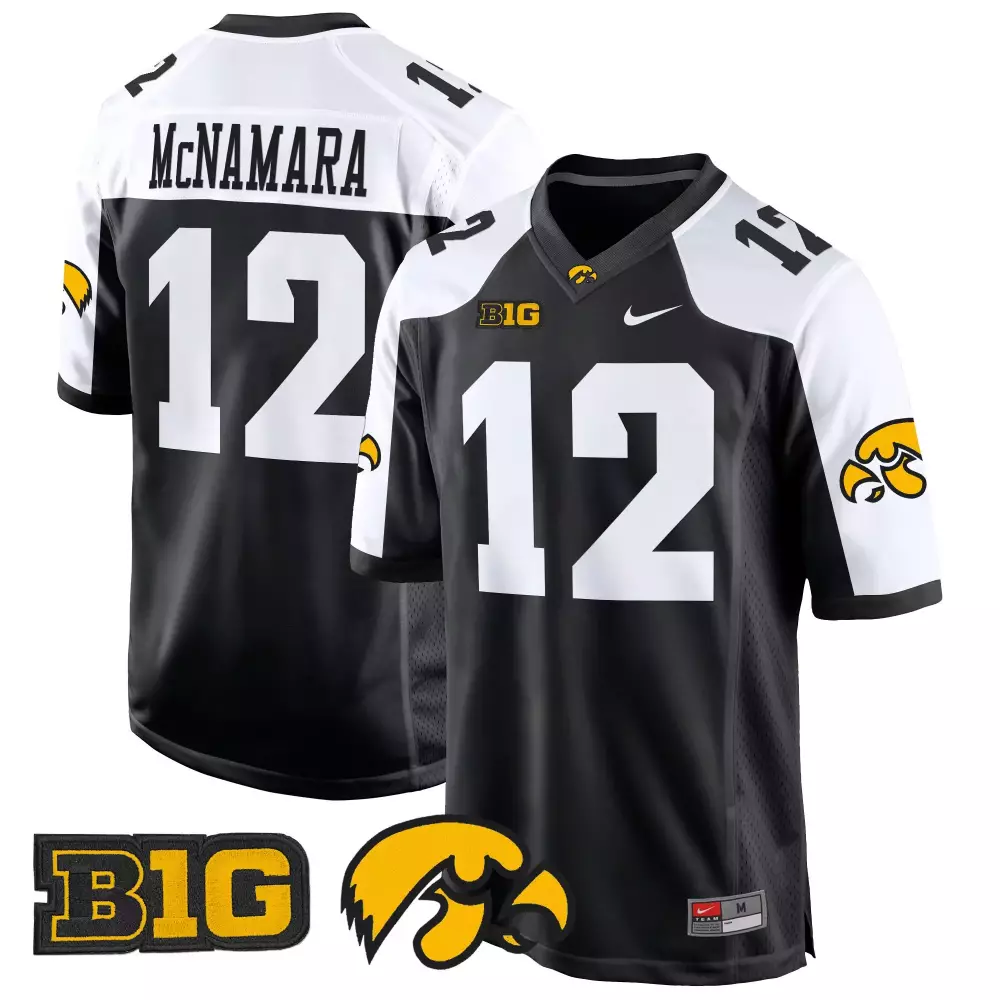 Mcnamara 12 Iowa Hawkeyes Yellow Vapor Jersey 2025 | B1G Patch Stitched Fan Gear | For Men, Women & Youth