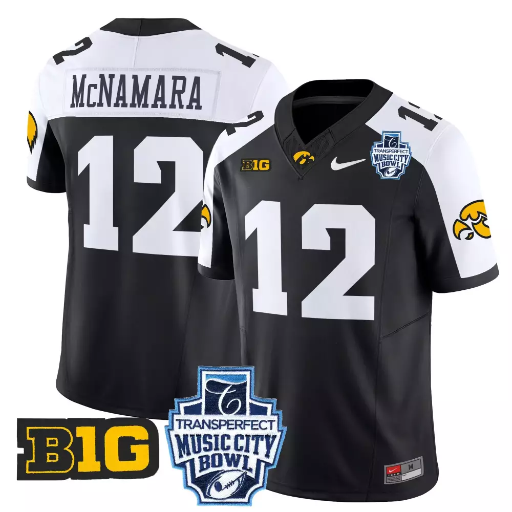 Mcnamara 12 Iowa Hawkeyes Yellow Vapor Jersey 2025 | B1G Patch Stitched Fan Gear | For Men, Women & Youth