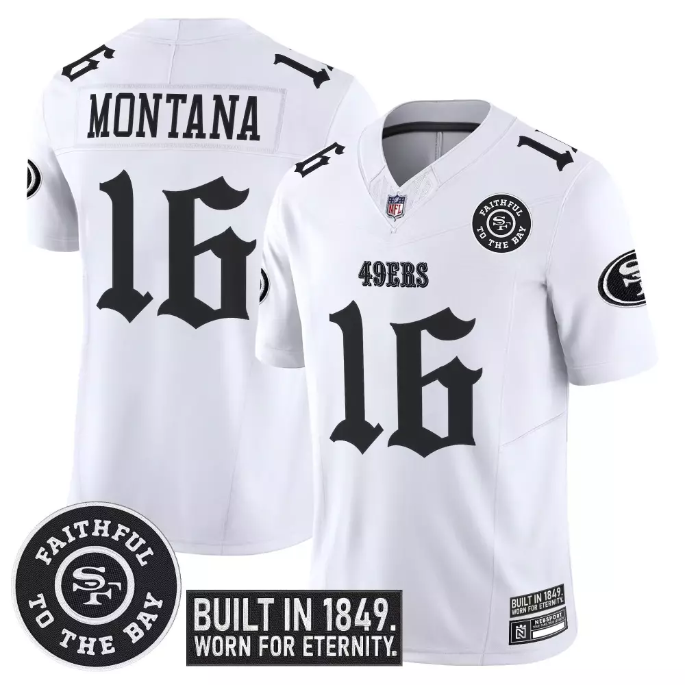 Montana 16 San Francisco 49ers 2023 White Fog Edition Stitched Vapor Jersey | Stylish Fan Gear | For Men, Women & Youth