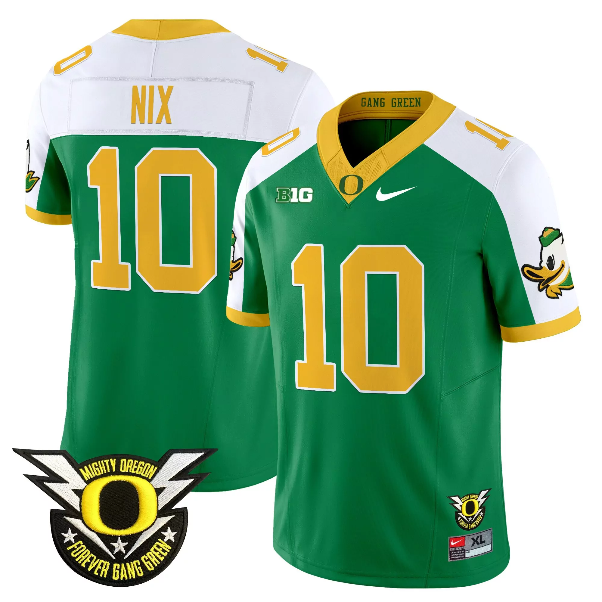 nix 10 men s stitched oregon ducks green jersey 1984 style name patch