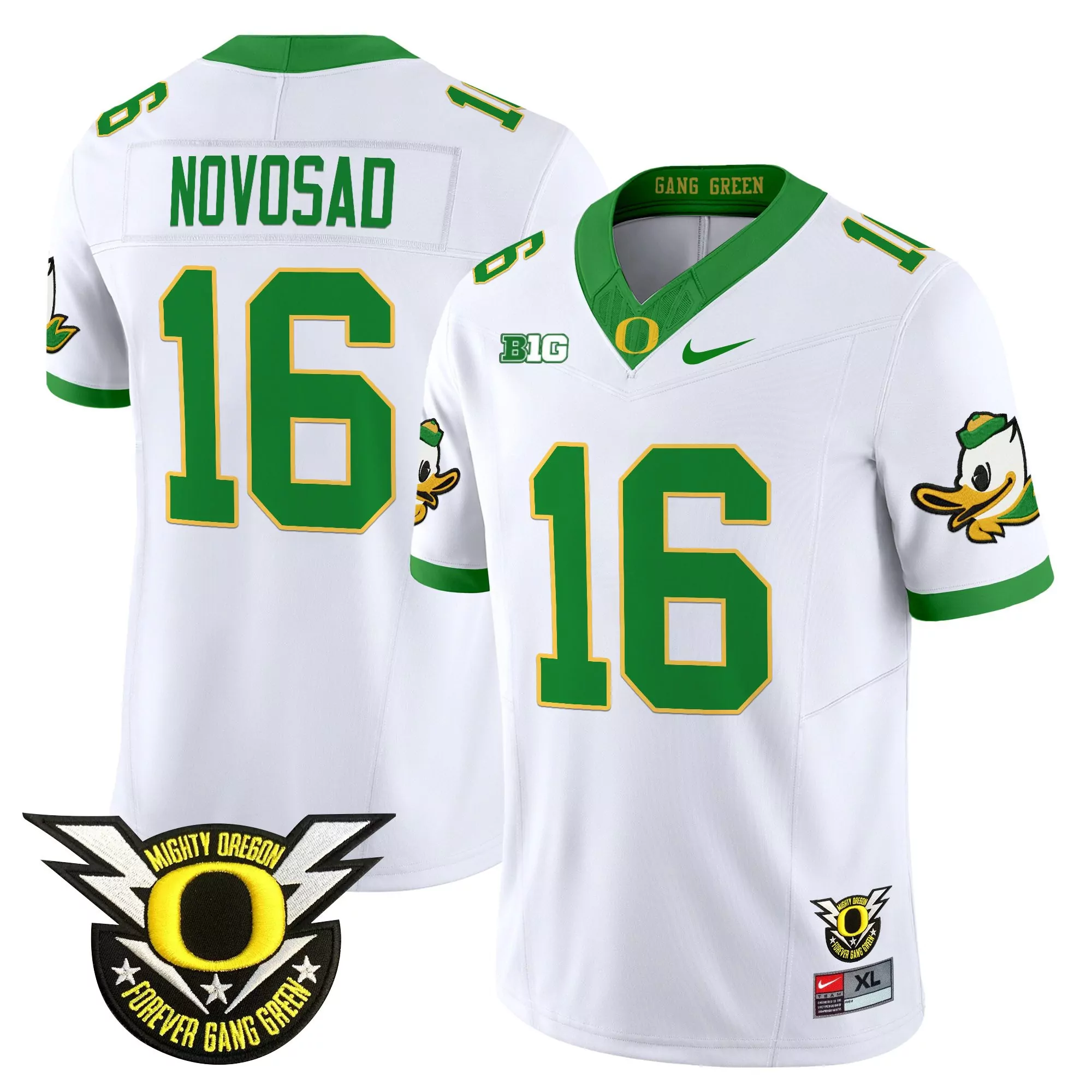 novosad 16 men s oregon ducks white vapor jersey all stitched forever gang green 2025