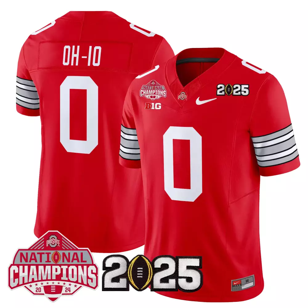 Oh-IO 0 Men's Stitched Vapor Jersey | White Ohio State Buckeyes 2025 | CFP Final Patch | For Men, Women & Youth