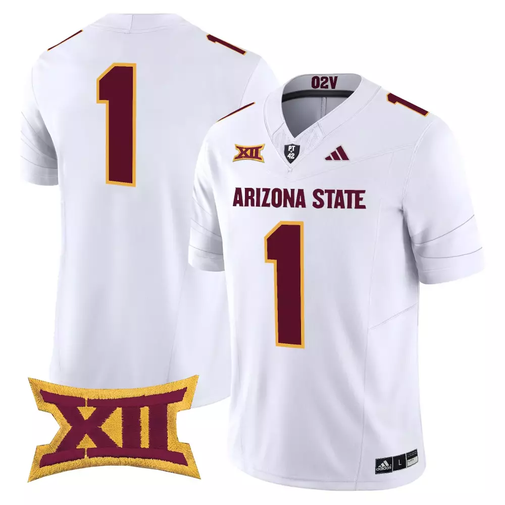 Arizona State 1 Men's Vapor Jersey | White 2025 Stitched Sun Devils Gear with XII Patch | For Men, Women & Youth
