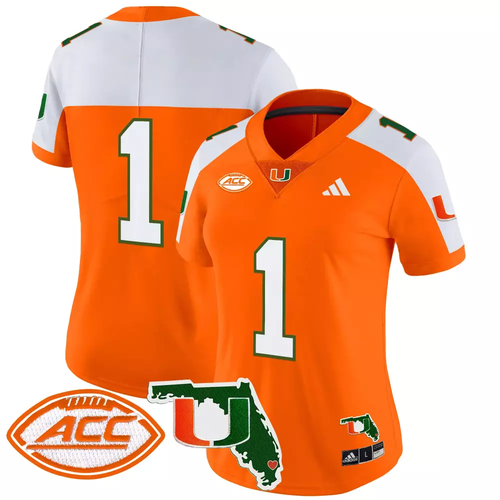 Miami Hurricanes 2025 Women's Orange Vapor Jersey | Stitched ACC Patch | Limited Edition Fan Gear | For Men, Women & Youth