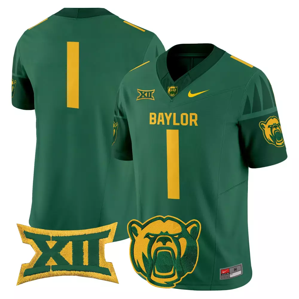 Baylor Bears 2025 Men's Green Vapor Jersey | Stitched Embroidered XII Patch | Replica Fan Gear | For Men, Women & Youth