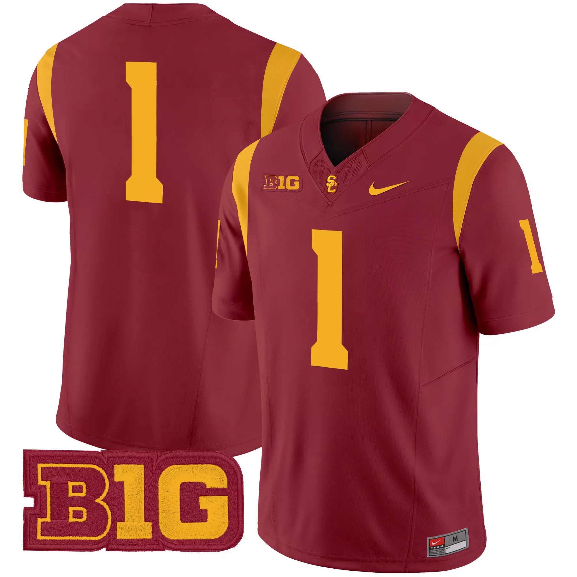 player name not visible shirt number 1 men s usc trojans 2025 vapor limited jersey all stitched maroon b1g patch