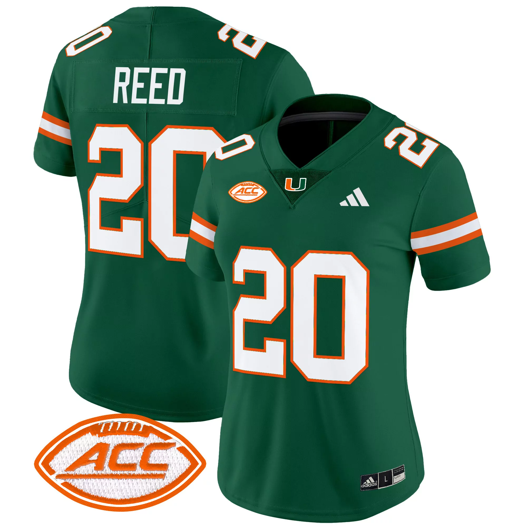 Reed 20 Miami Hurricanes Men'S Stitched Vapor Jersey White 2025 Acc Patch