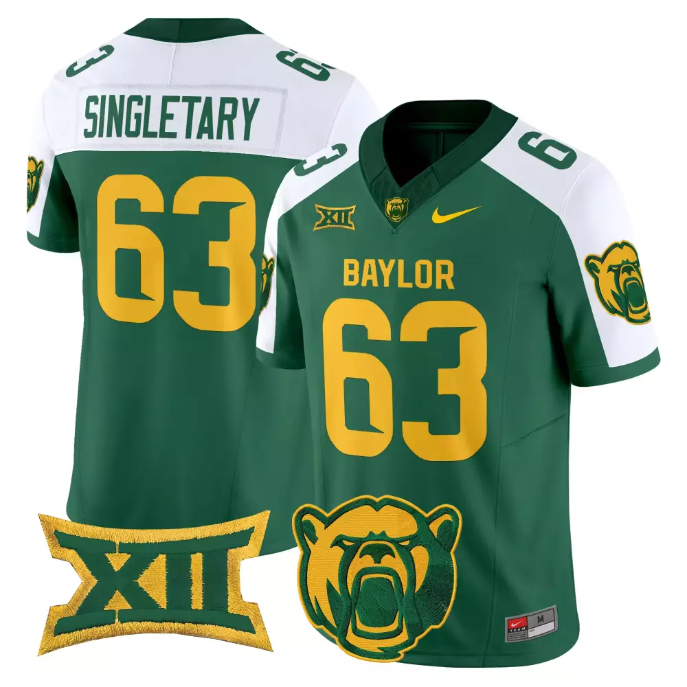 singletary 63 men s green baylor bears vapor jersey all stitched embroidered xii patch 2025