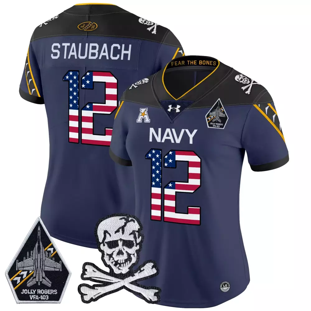 staubach 12 women s navy vapor jersey 2025 independence day limited edition