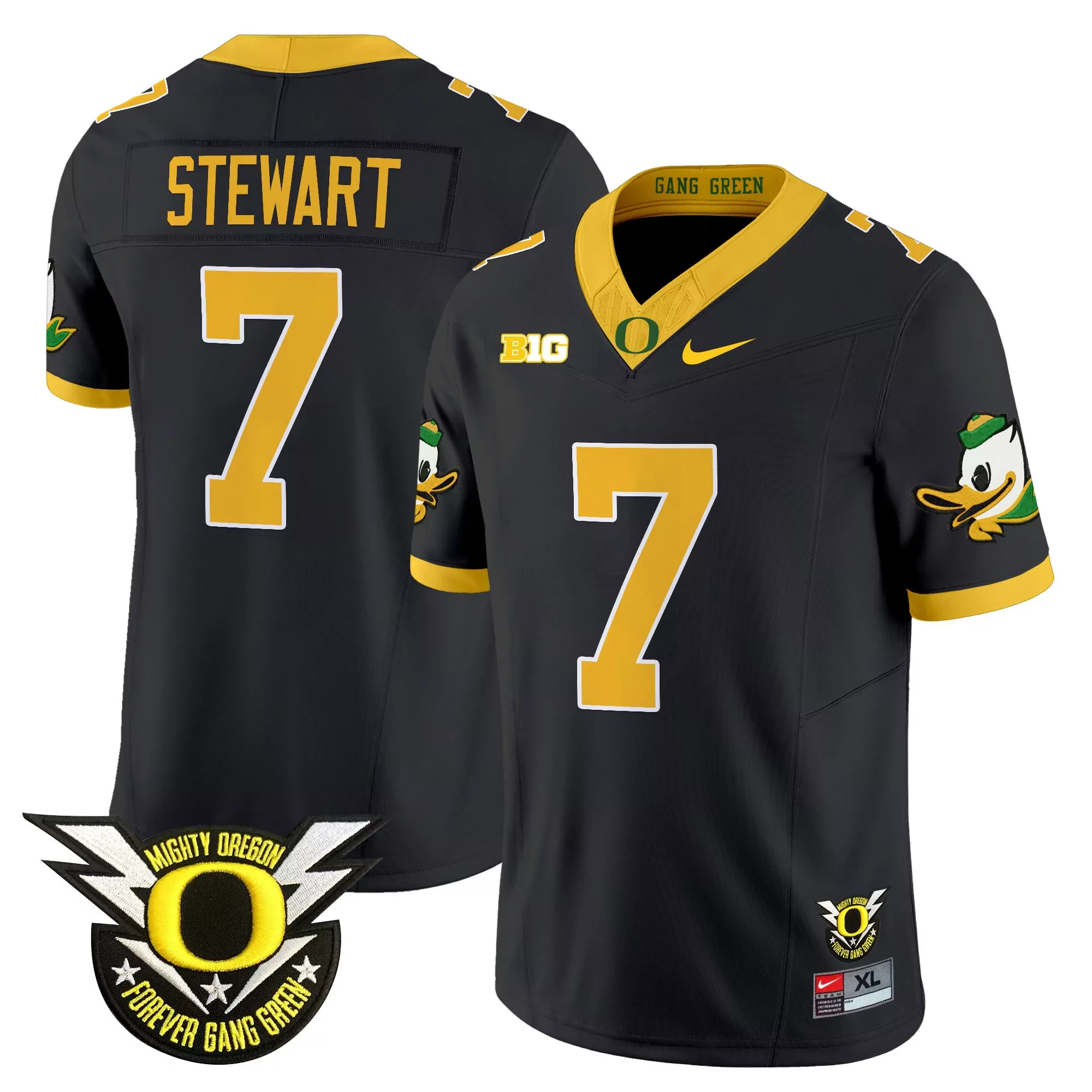 stewart 7 men s vapor jersey oregon ducks black embroidered mighty oregon patch 2025