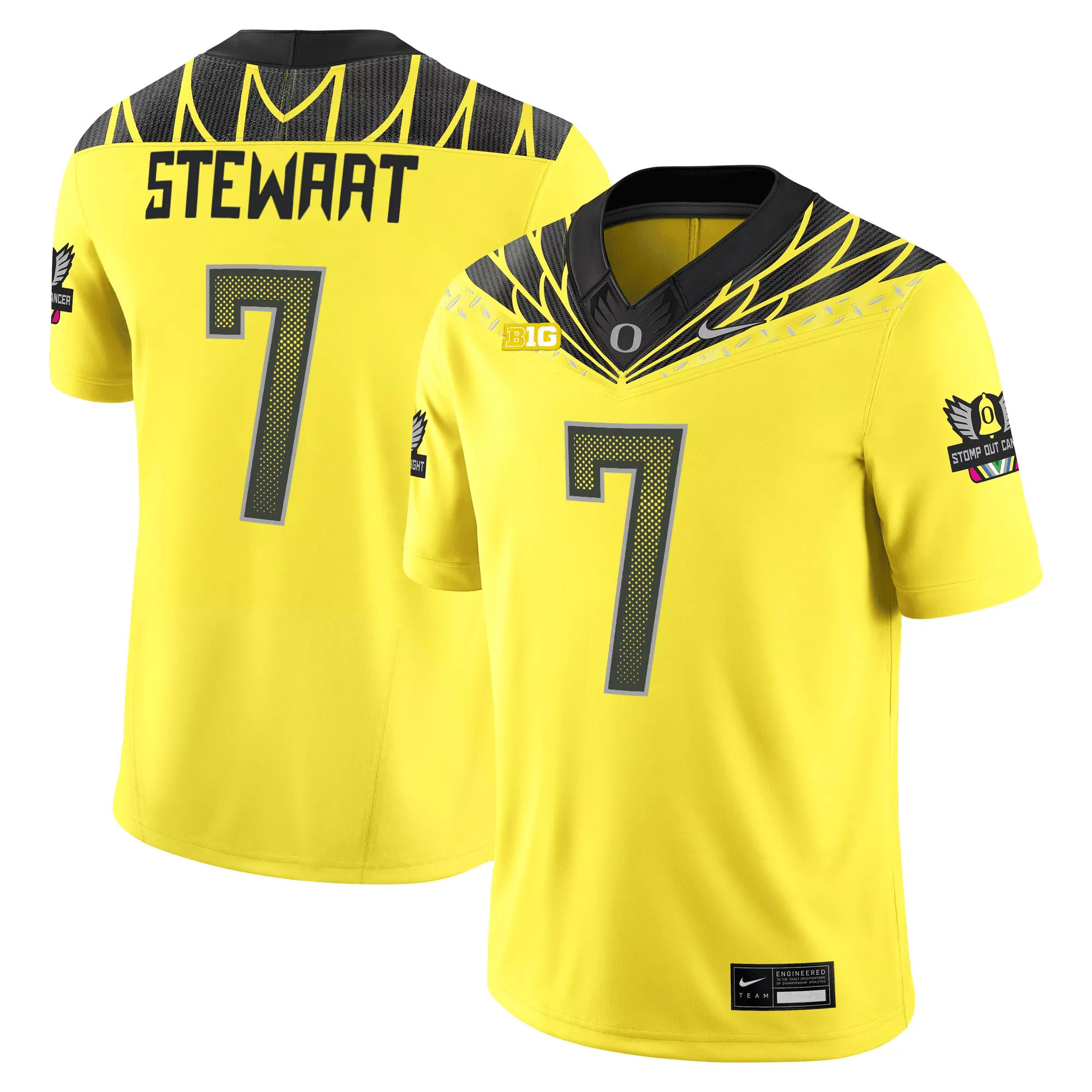 stewart 7 men s vapor jersey oregon ducks black embroidered mighty oregon patch 2025