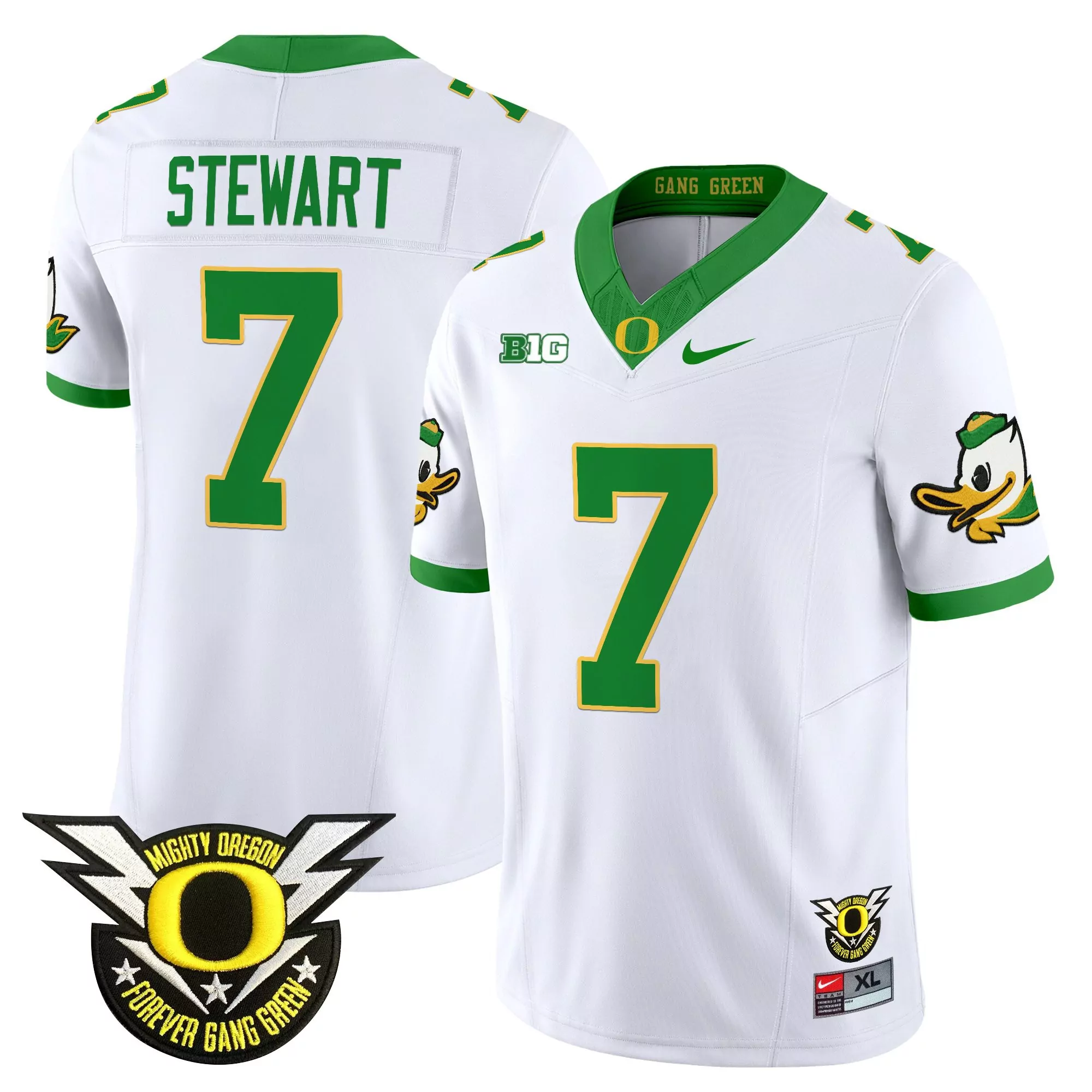 stewart 7 men s vapor jersey oregon ducks black embroidered mighty oregon patch 2025