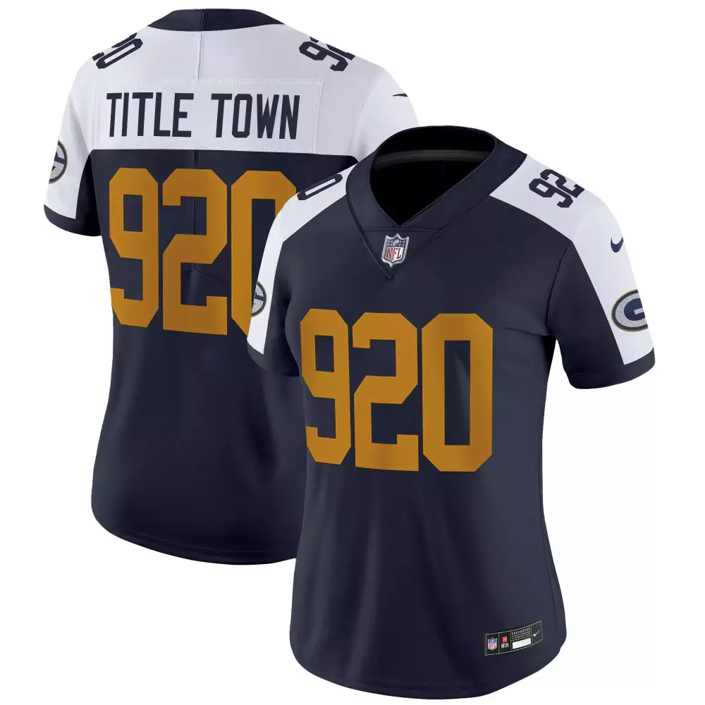 Title Town 920 Women's Vapor Jersey | Green Bay Packers Navy 2023 Stitched Limited Edition | Fan Gear for Women