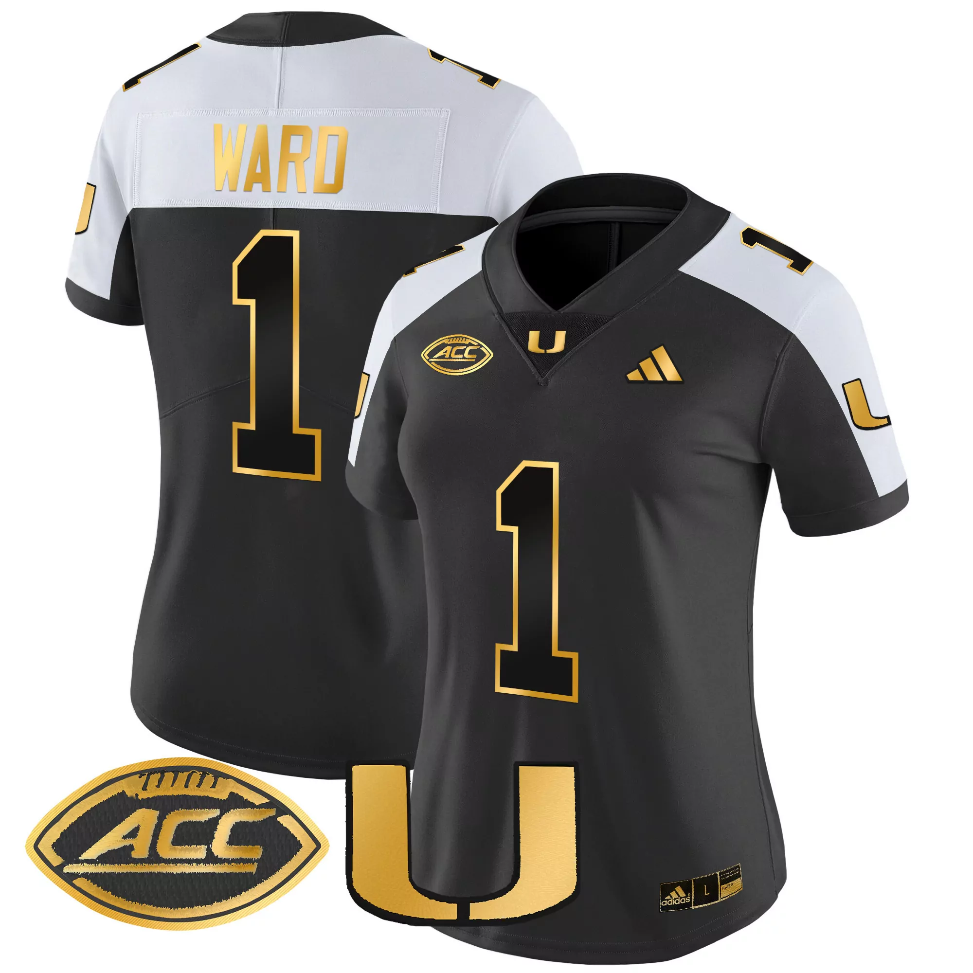 ward 1 women s miami hurricanes 2025 vapor stitched jersey with pop tarts bowl patch