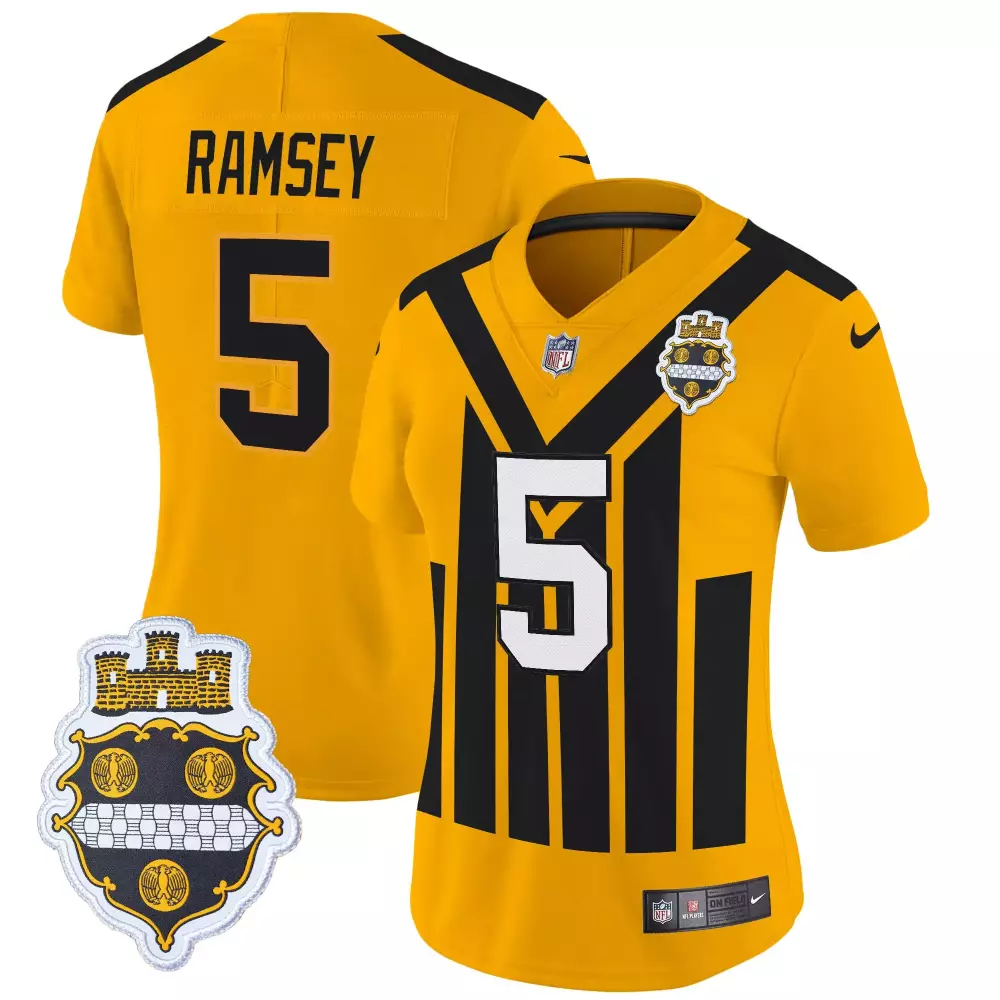 Women's Custom Vapor Limited Jersey | Pittsburgh Steelers White Super Bowl 50 Patch 2023 | For Men, Women & Youth