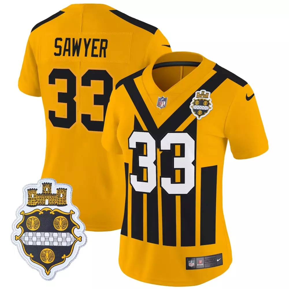 Women's Custom Vapor Limited Jersey | Pittsburgh Steelers White Super Bowl 50 Patch 2023 | For Men, Women & Youth