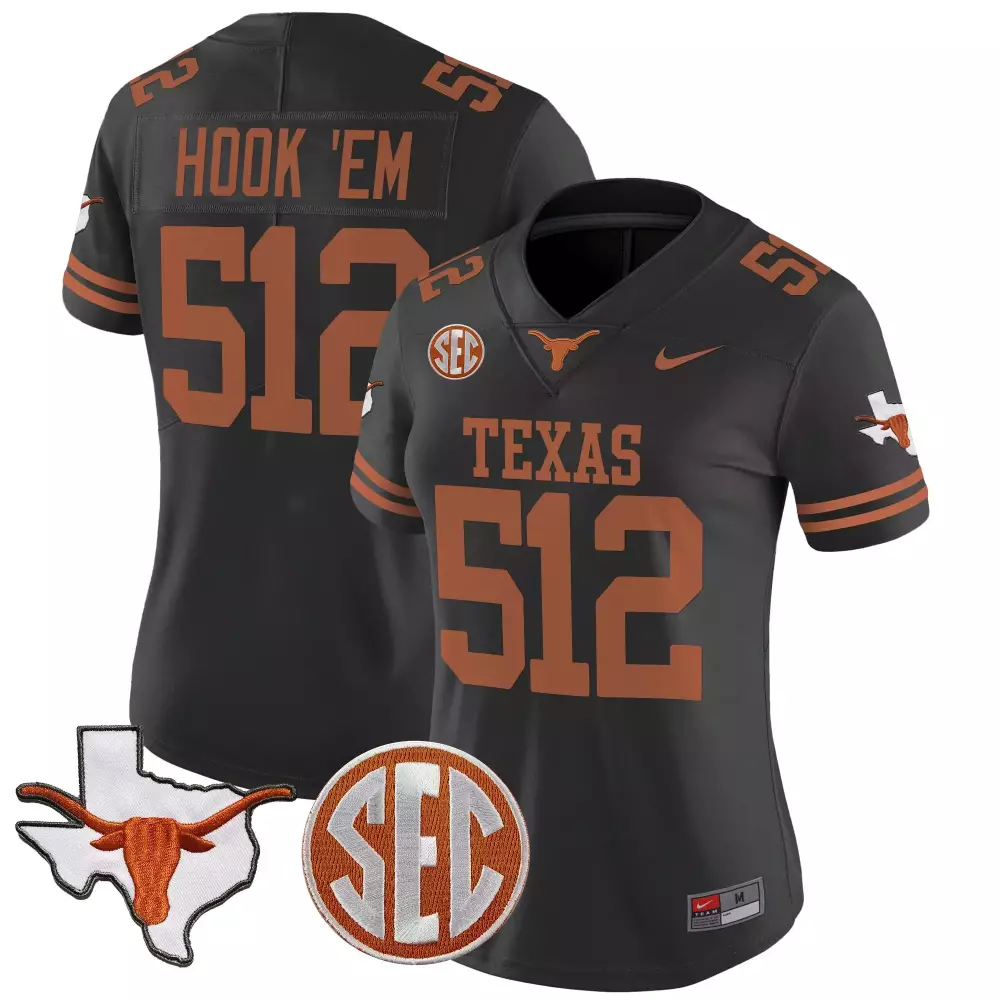 Texas Longhorns Women's 2025 State Map SEC Patch Vapor Jersey | Limited Edition Fan Gear | For Men, Women & Youth