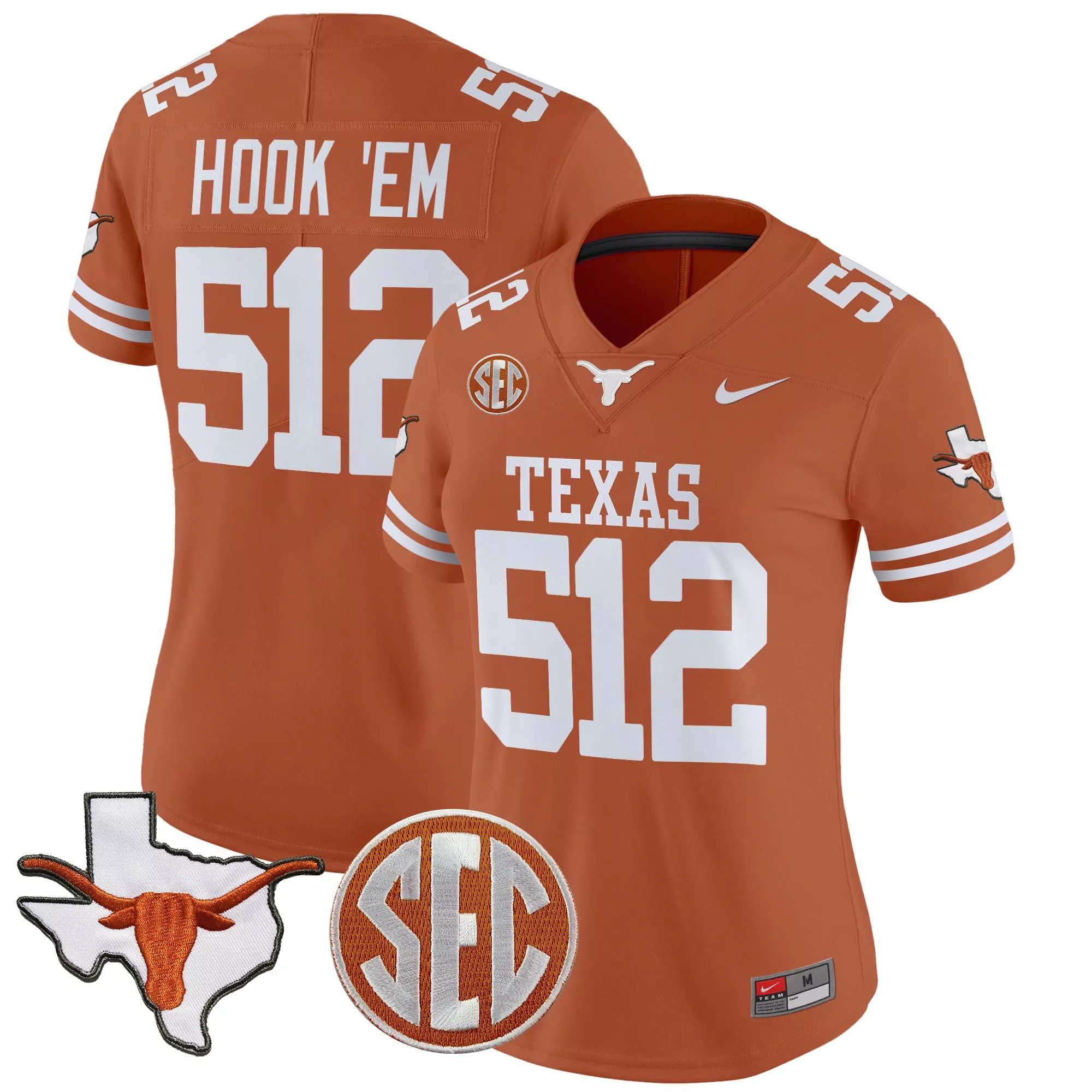 womens texas longhorns 2025 state map sec patch vapor limite 25