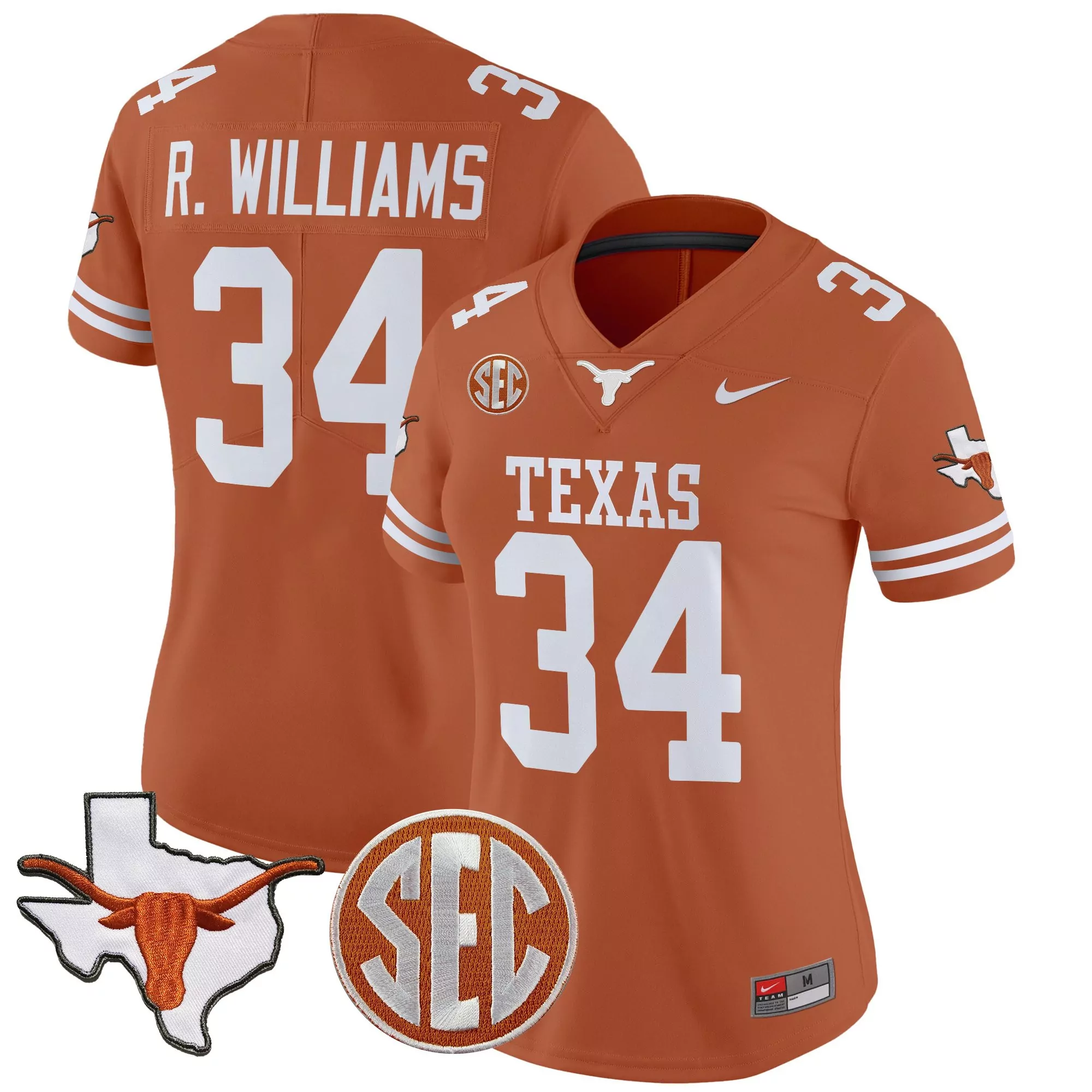 womens texas longhorns 2025 state map sec patch vapor limite 3