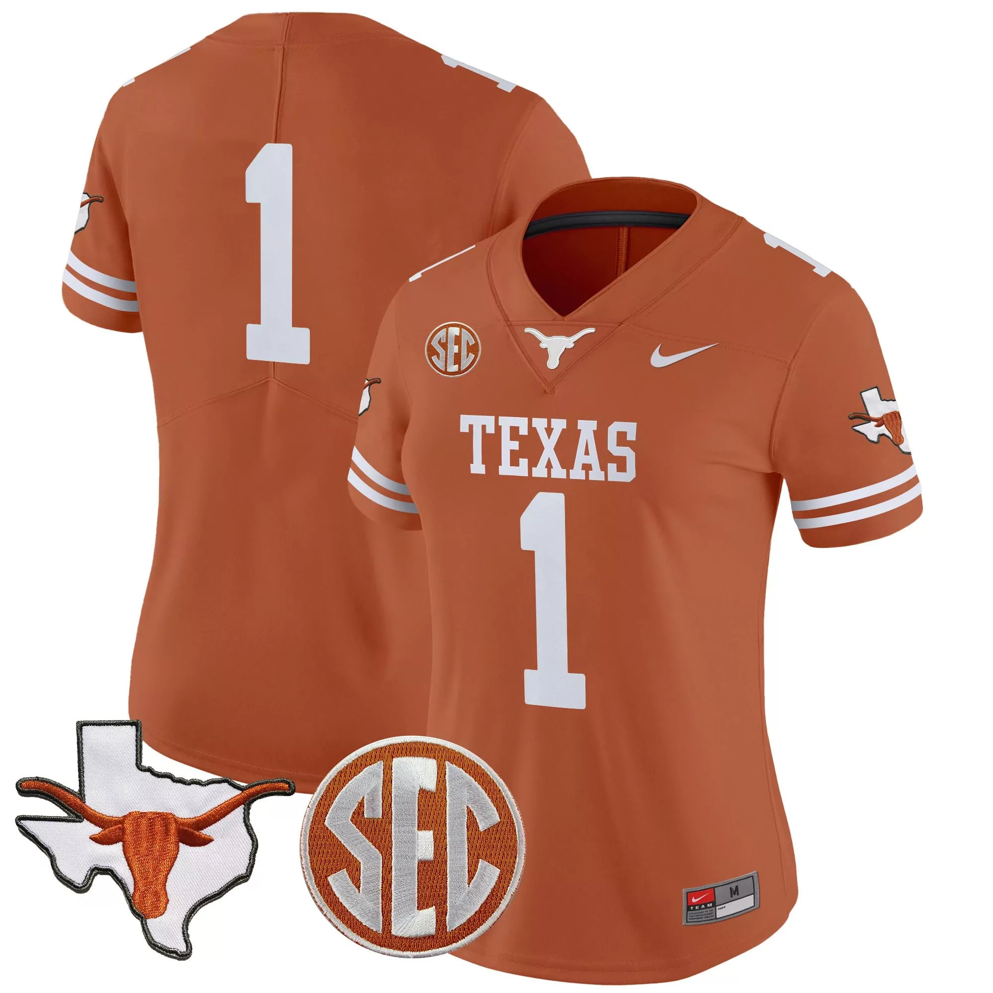 womens texas longhorns 2025 state map sec patch vapor limite 3