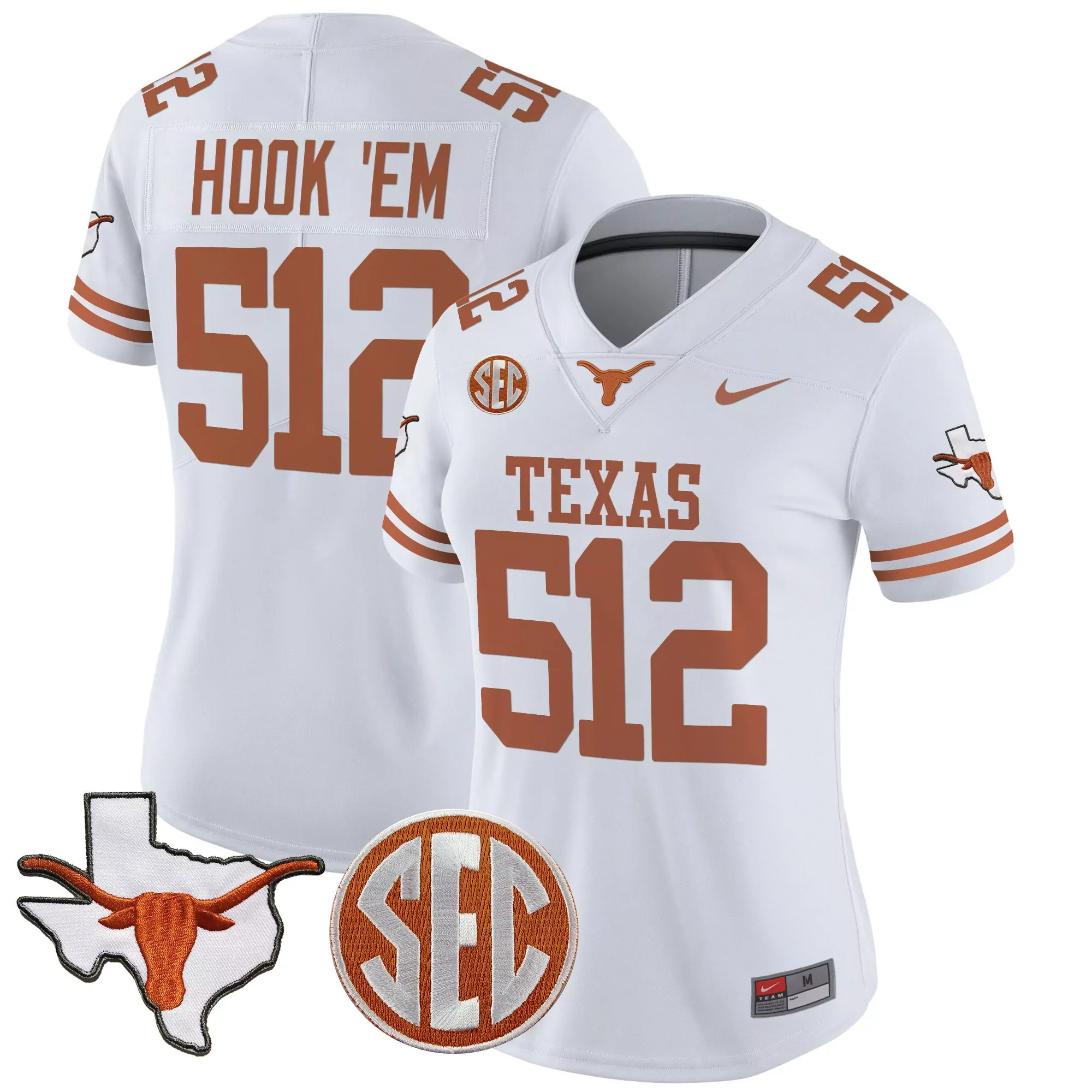 womens texas longhorns 2025 state map sec patch vapor limite 3