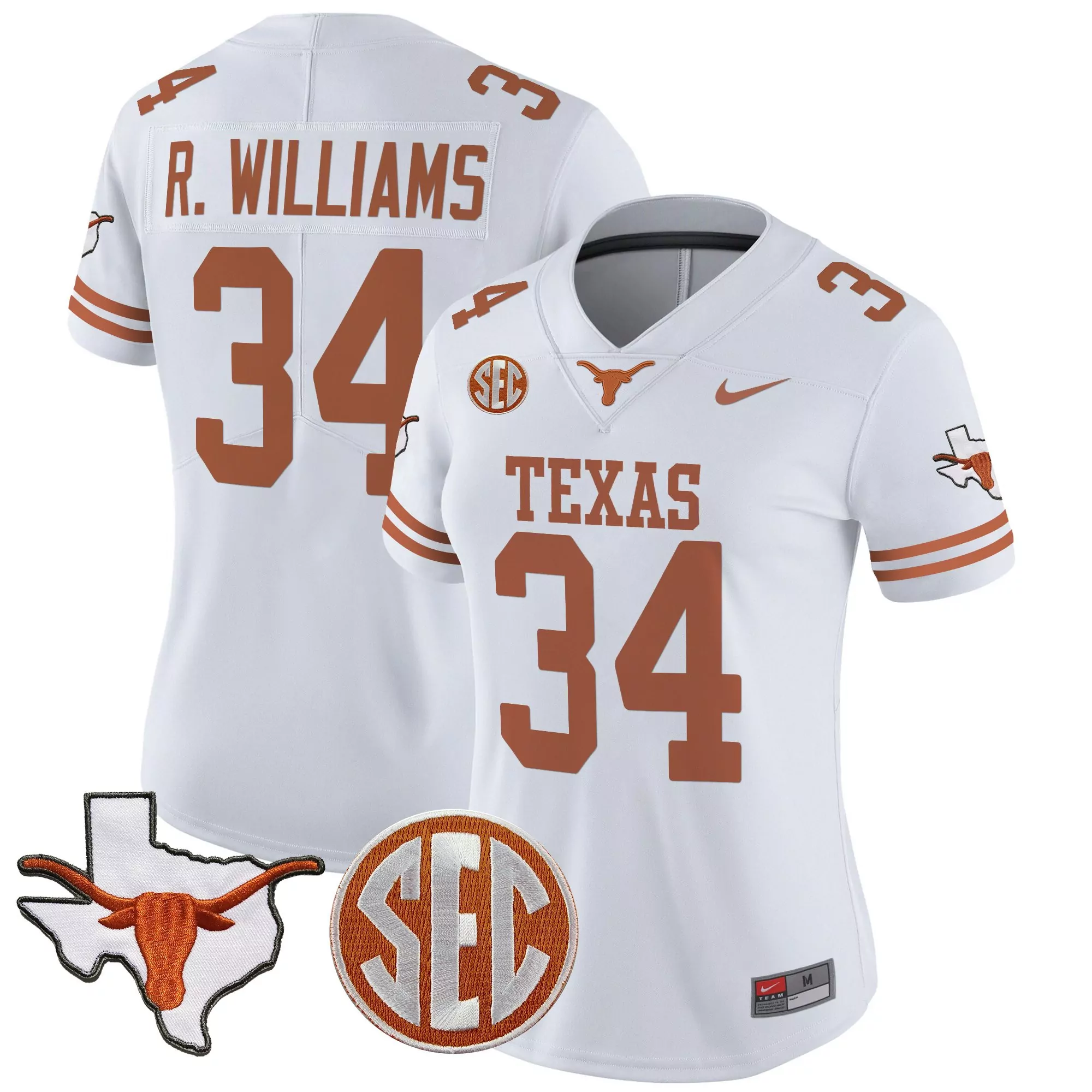 womens texas longhorns 2025 state map sec patch vapor limite 34
