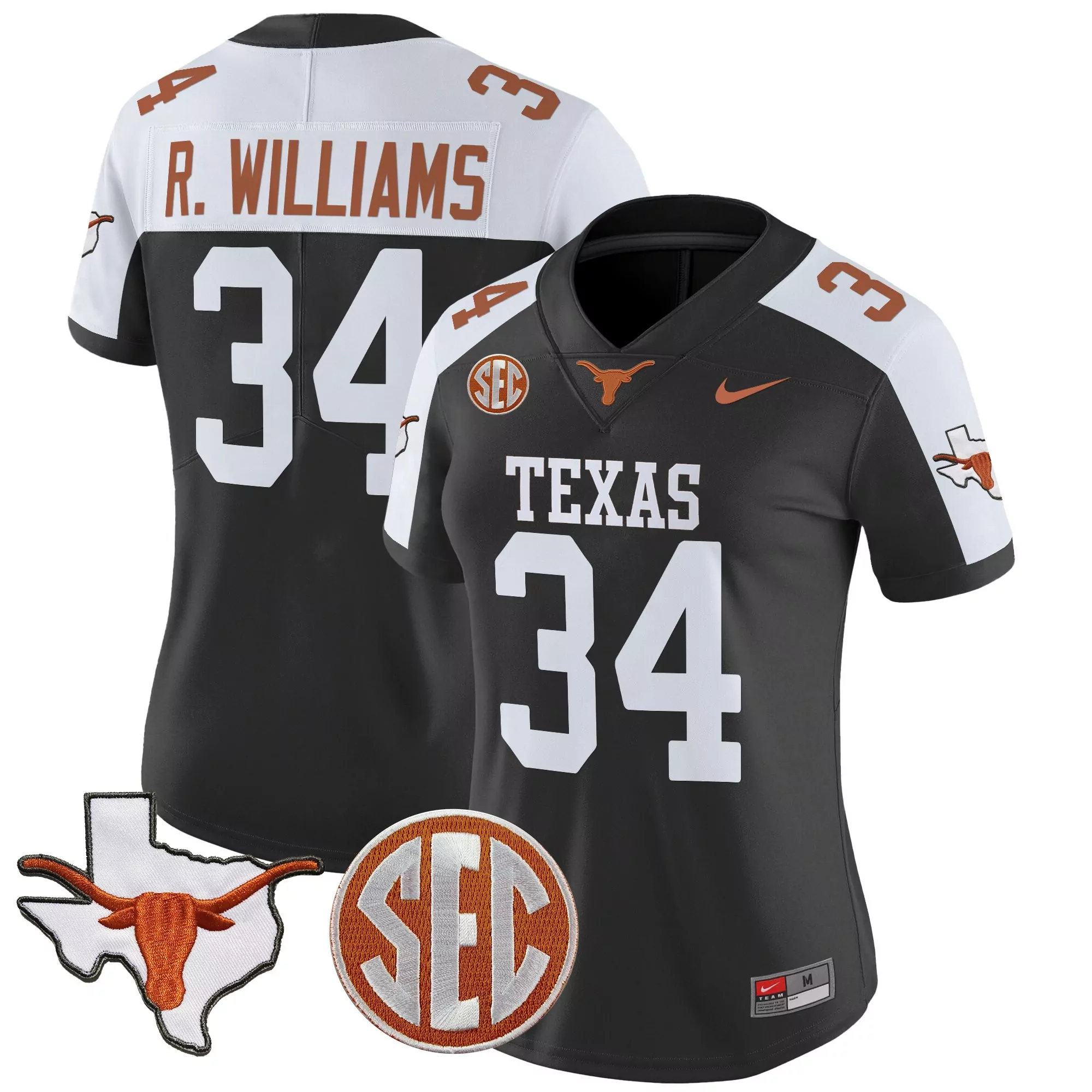 womens texas longhorns 2025 state map sec patch vapor limite 39