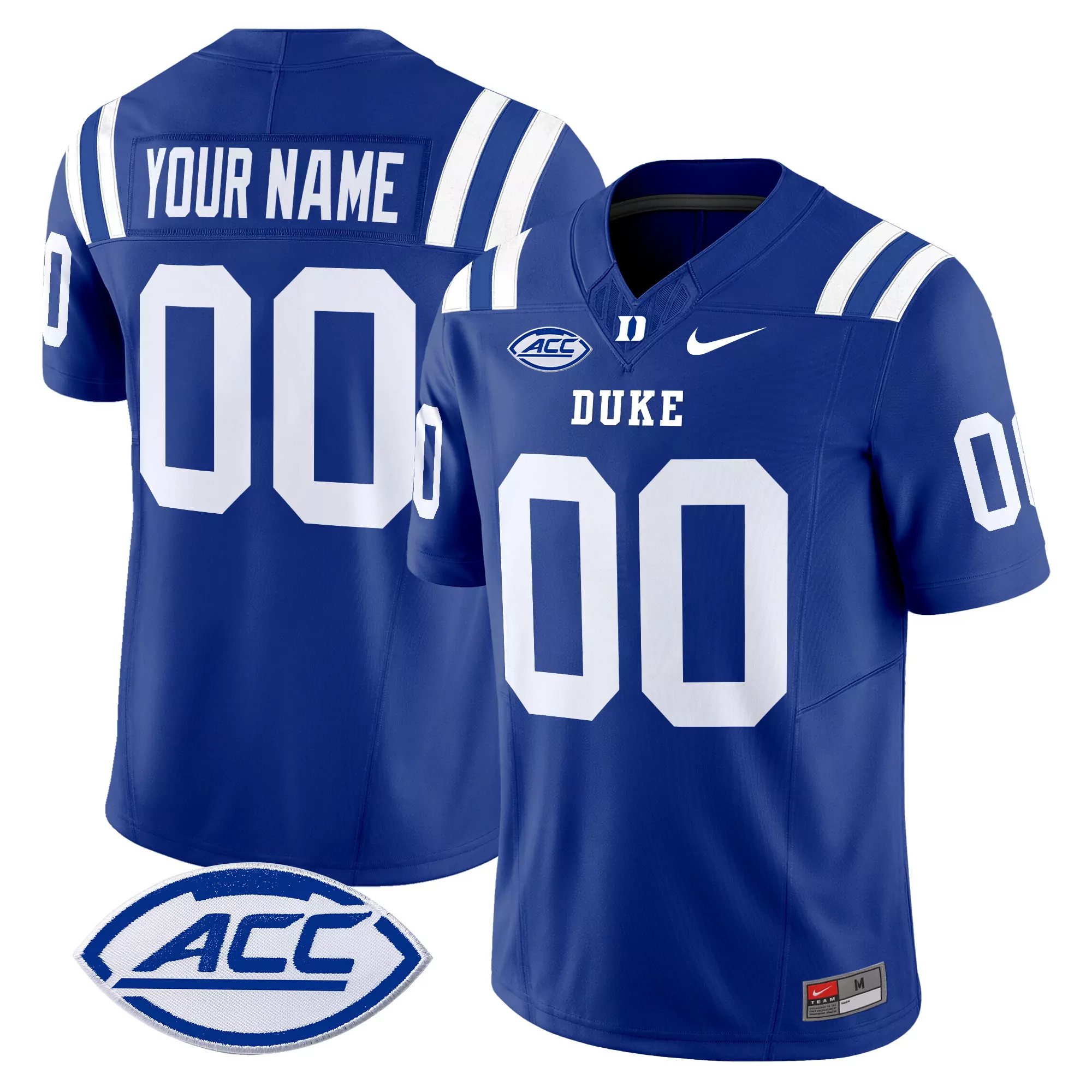 your name 00 duke blue devils black vapor jersey all stitched acc patch 2025