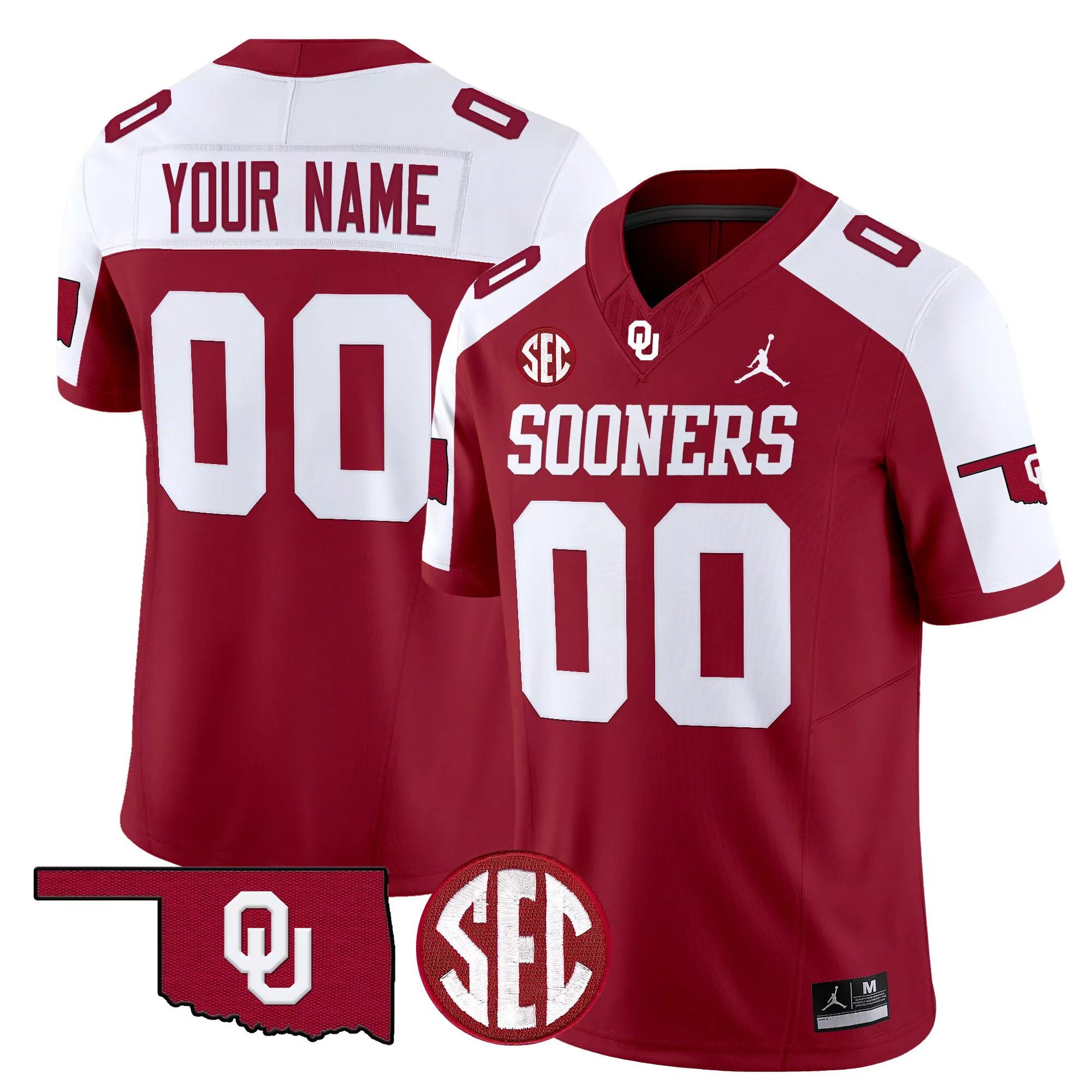 your name 00 men s oklahoma sooners 2025 vapor limited all stitched jersey gray sec patch