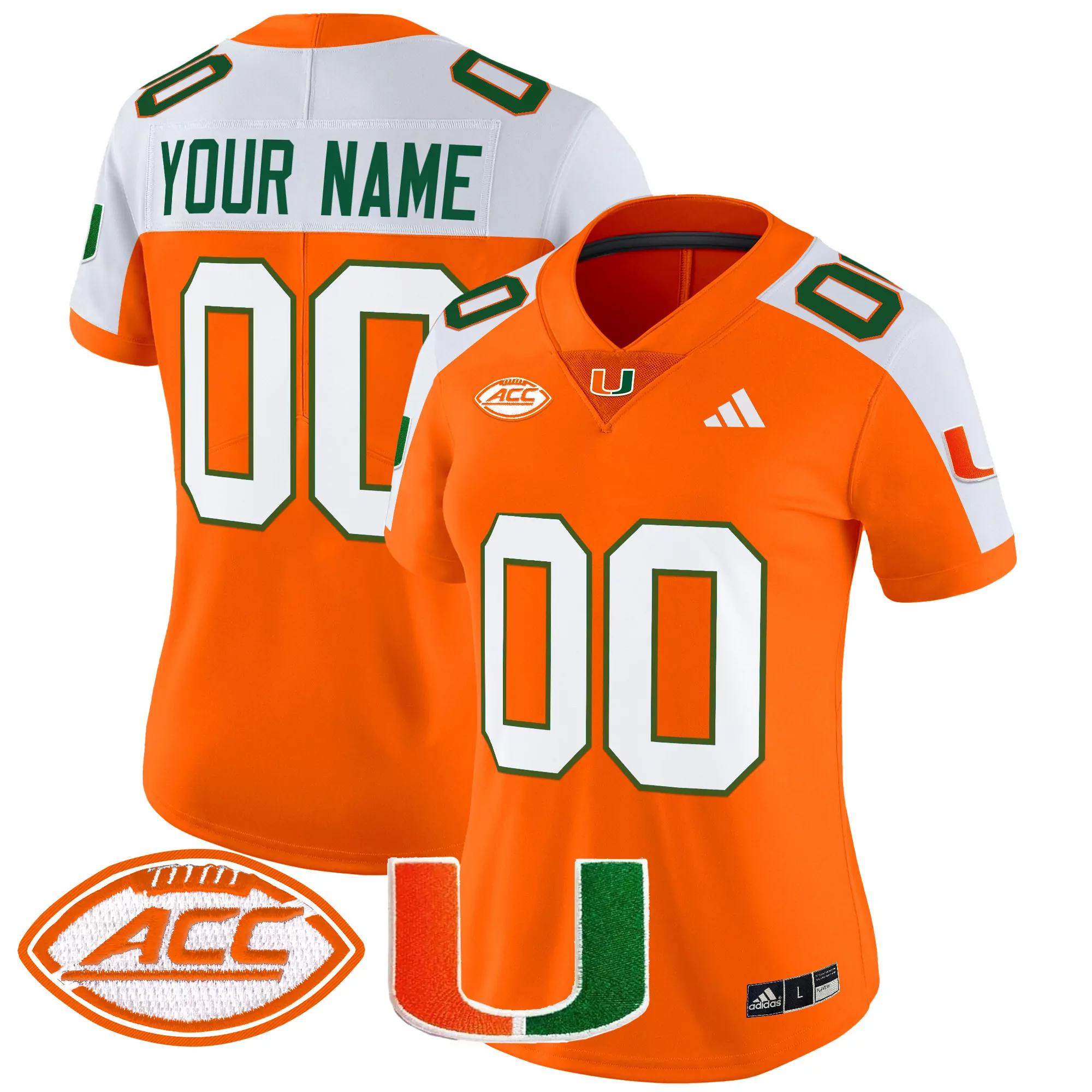 your name 00 women s miami hurricanes 2025 vapor limited custom jersey all stitched acc patch