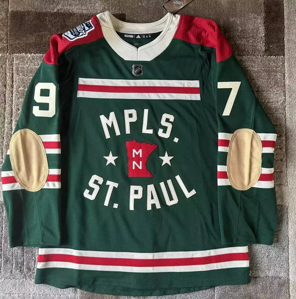 Minnesota Wild 2023 Men's All Stitched Vapor Jersey | Green Red Edition | Fan Gear for Men, Women & Youth