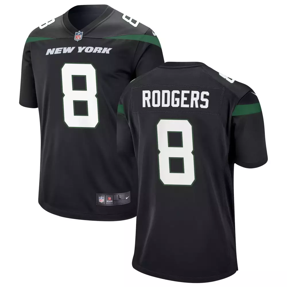 Aaron Rodgers 8 New York Jets 2023 Men's All Stitched Vapor Jersey | Black | Game Day Outfit | For Men, Women & Youth