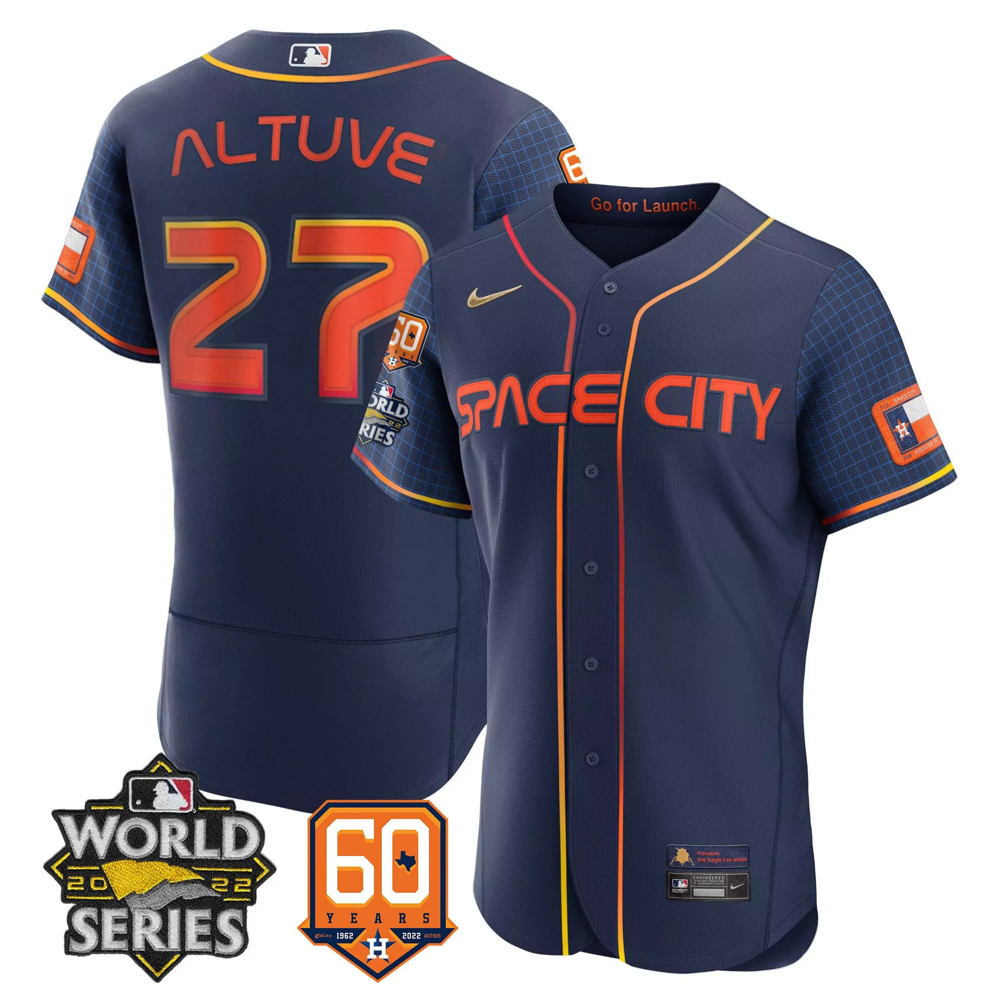 altuve 27 houston 2022 male all stitched vapor jersey world champions 60 years edition