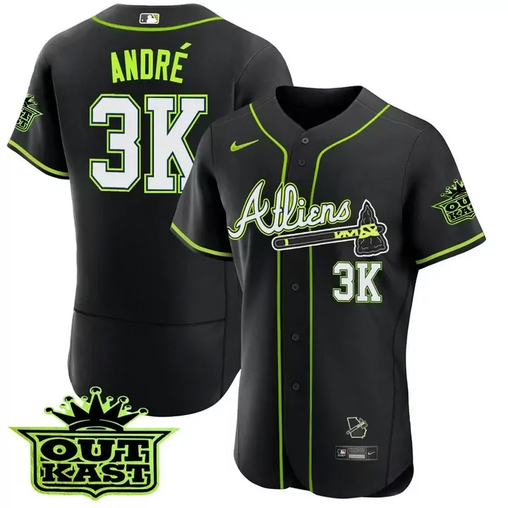 andr 3k atheliens 2023 men s all stitched vapor jersey black green outkast edition