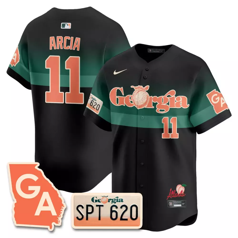 Arcia 11 Atlanta 2023 Stitched Vapor Jersey | Black & Green | Limited Edition Fan Gear for Men, Women & Youth