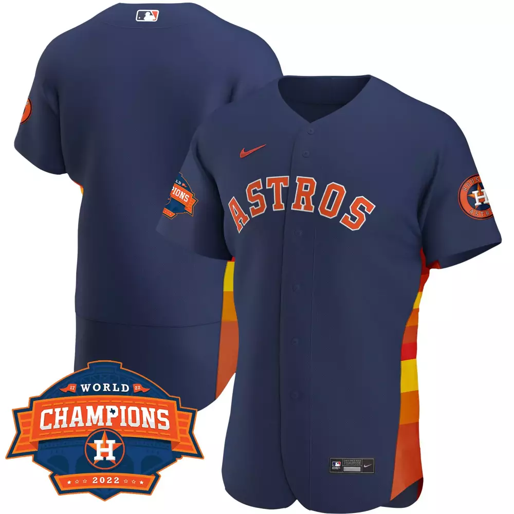 Astros 22 World Champions 2022 Stitched Vapor Jersey | Navy Orange | Limited Edition Fan Gear | For Men, Women & Youth