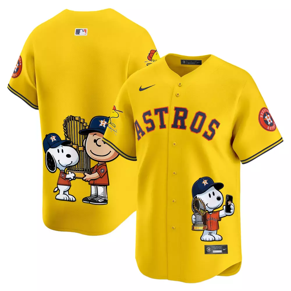 Astros Snoopy Jersey 2023 | Stitched Vapor Style in Yellow Edition | Fan Gear for Men, Women & Youth