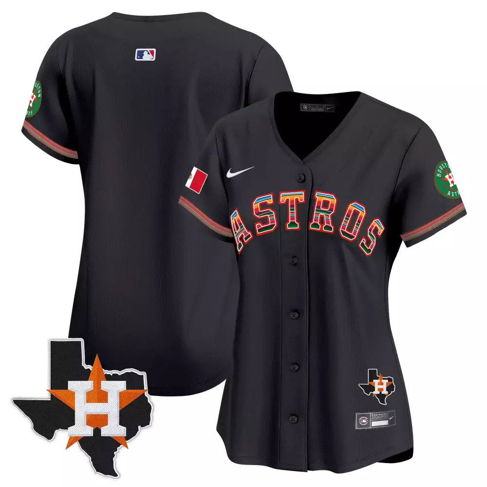 Astros Women's Black 2023 Stitched Vapor Jersey | Texas Patch Edition | Limited Edition Fan Gear | For Men, Women & Youth