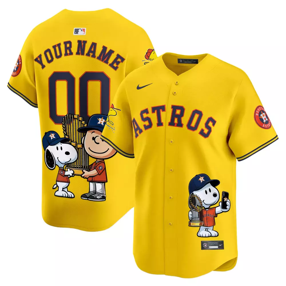Astros Custom Name 00 Jersey | 2023 Stitched Vapor | Yellow Edition with Patch | For Men, Women & Youth