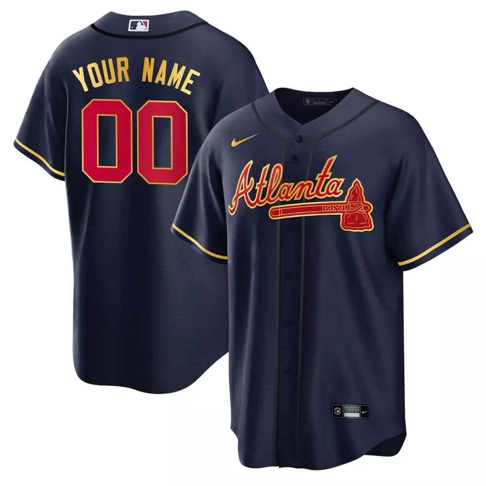 atlanta braves custom 00 black all stitched vapor jersey 2023 men s 50th anniversary edition